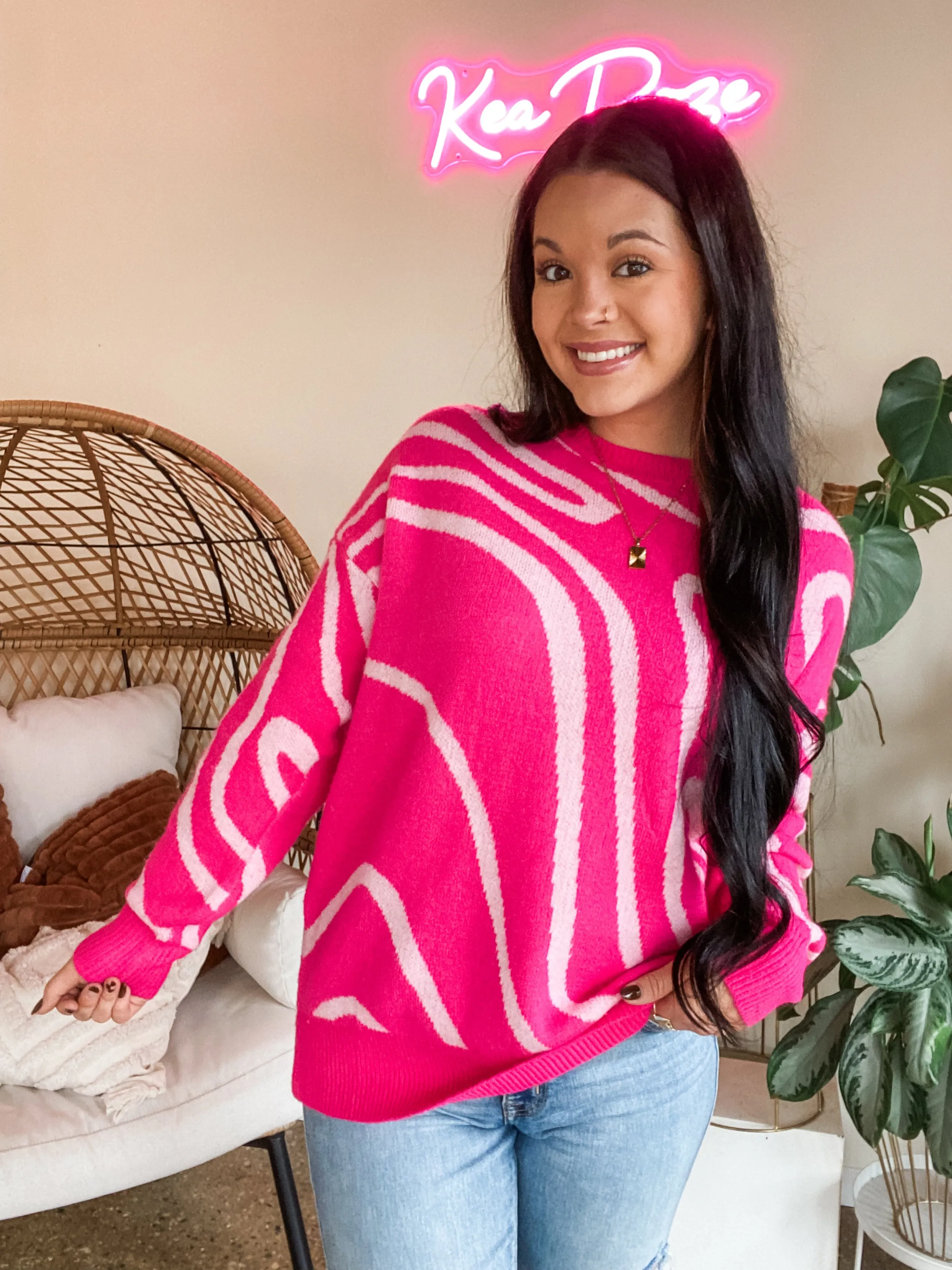 EYES ON ME SWEATER-PINK