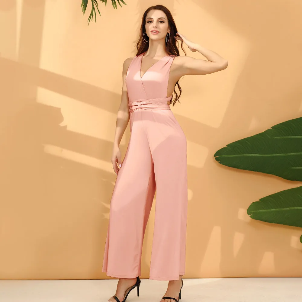 Fashion Solid Color Multi-wear French Wide-leg Pants