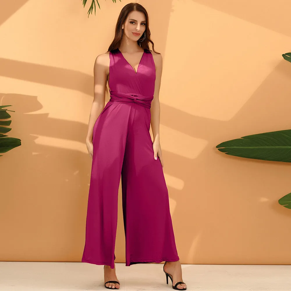 Fashion Solid Color Multi-wear French Wide-leg Pants