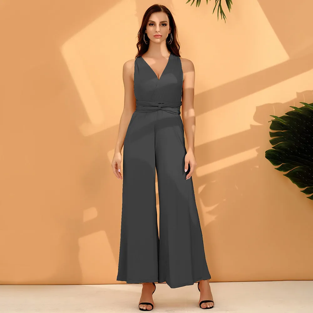 Fashion Solid Color Multi-wear French Wide-leg Pants