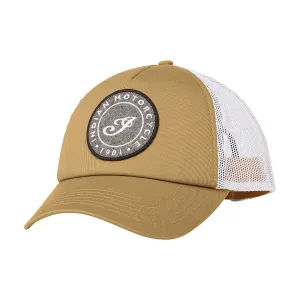 Felt Patch Trucker Cap, Brown
