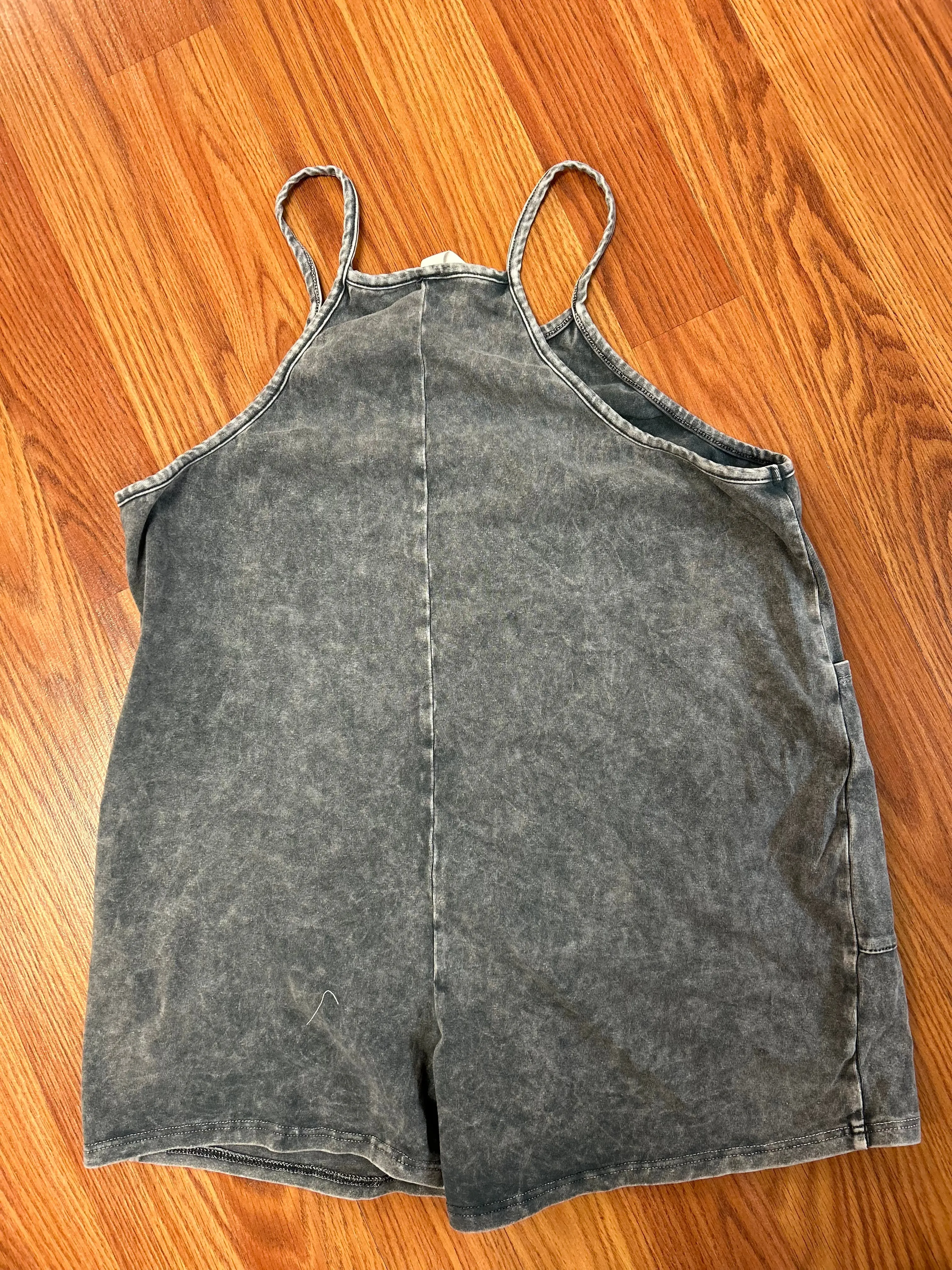 GG Girls Mineral Washed Overall Romper