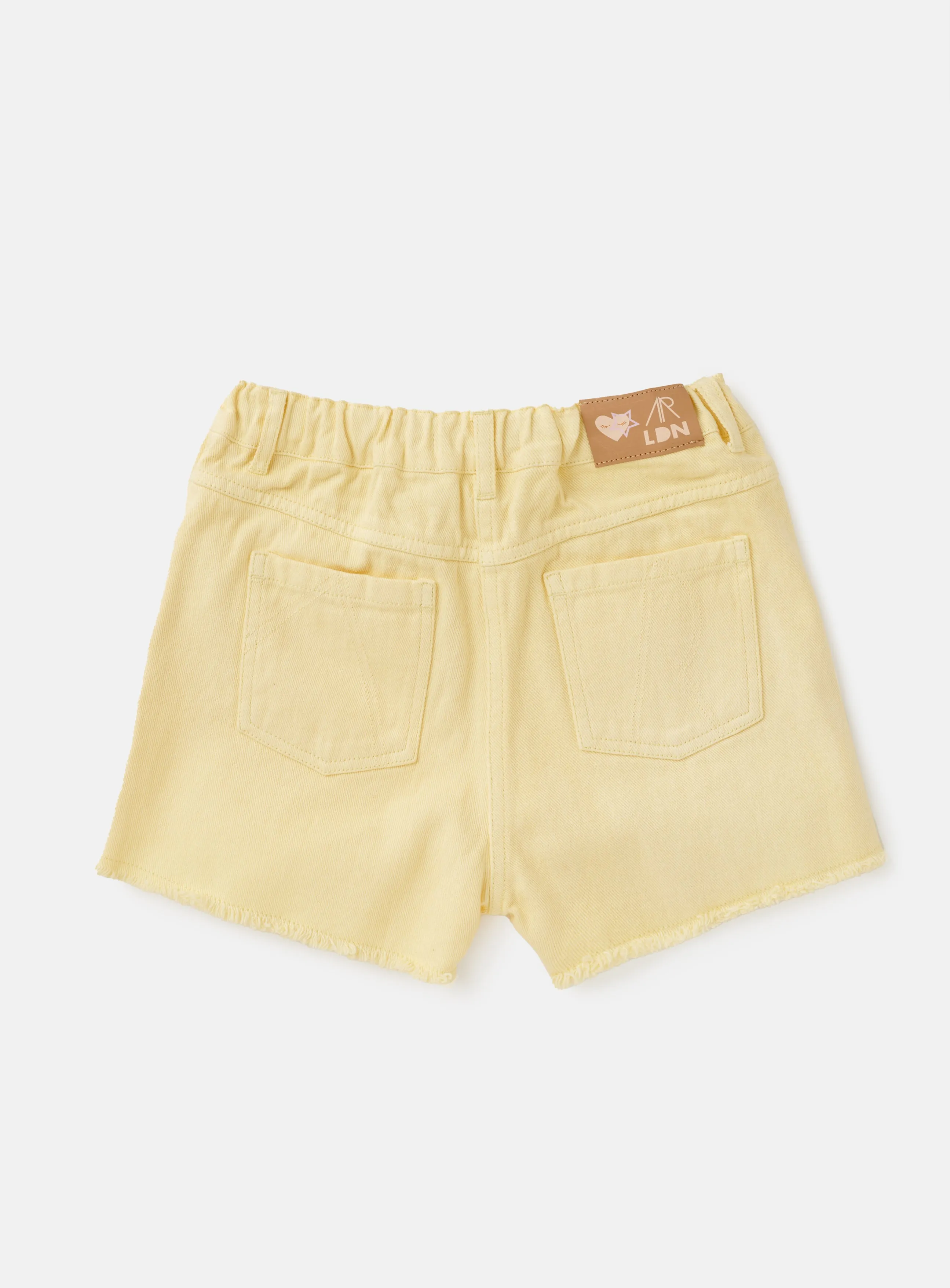 Girls Yellow Denim Casual Shorts