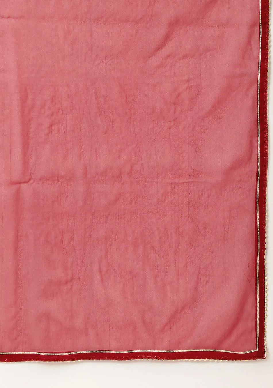 Golden Embroidered Chanderi Kurta, Trouser, and Dupatta Ensemble