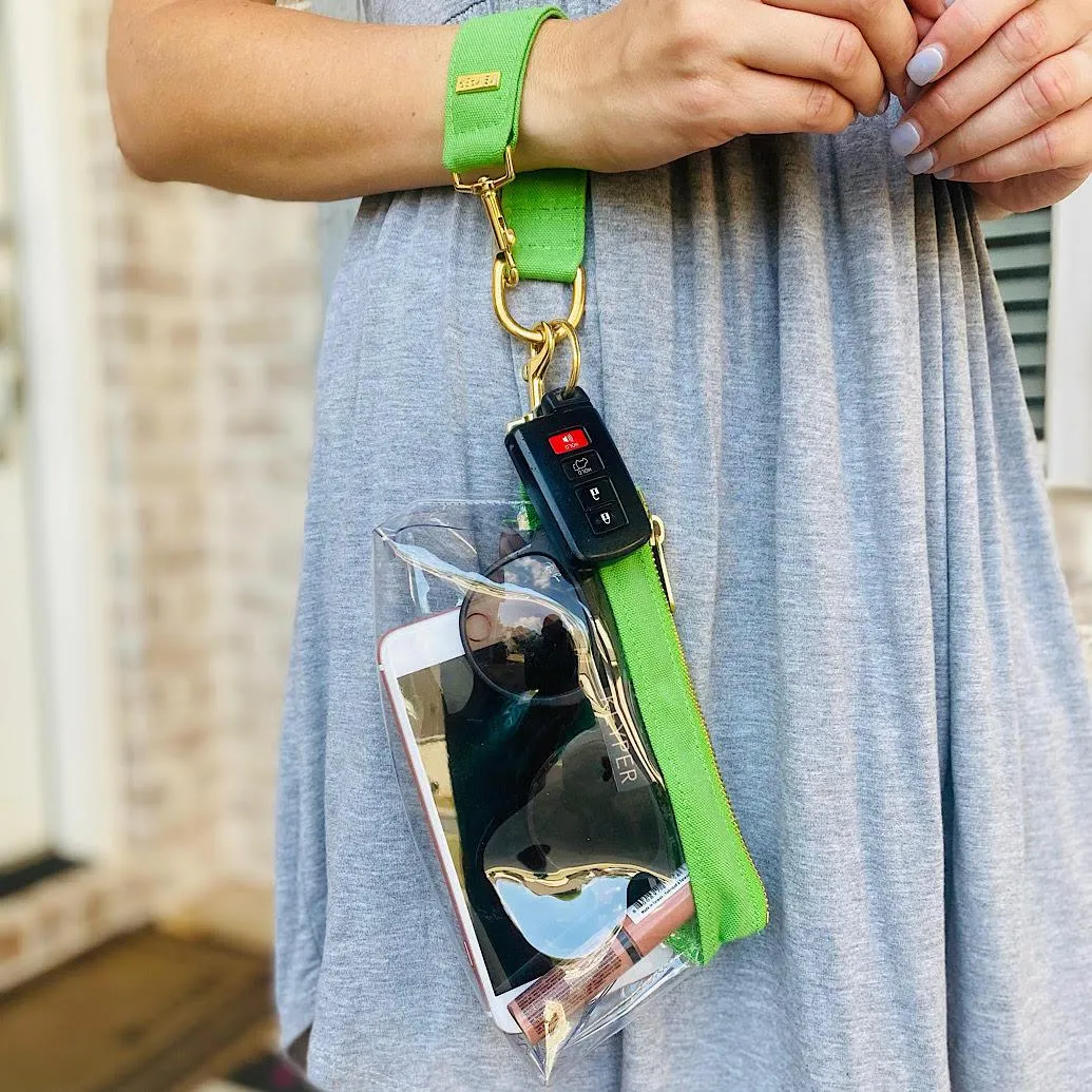 Green CLEAR Bag  - Classic Canvas Trim