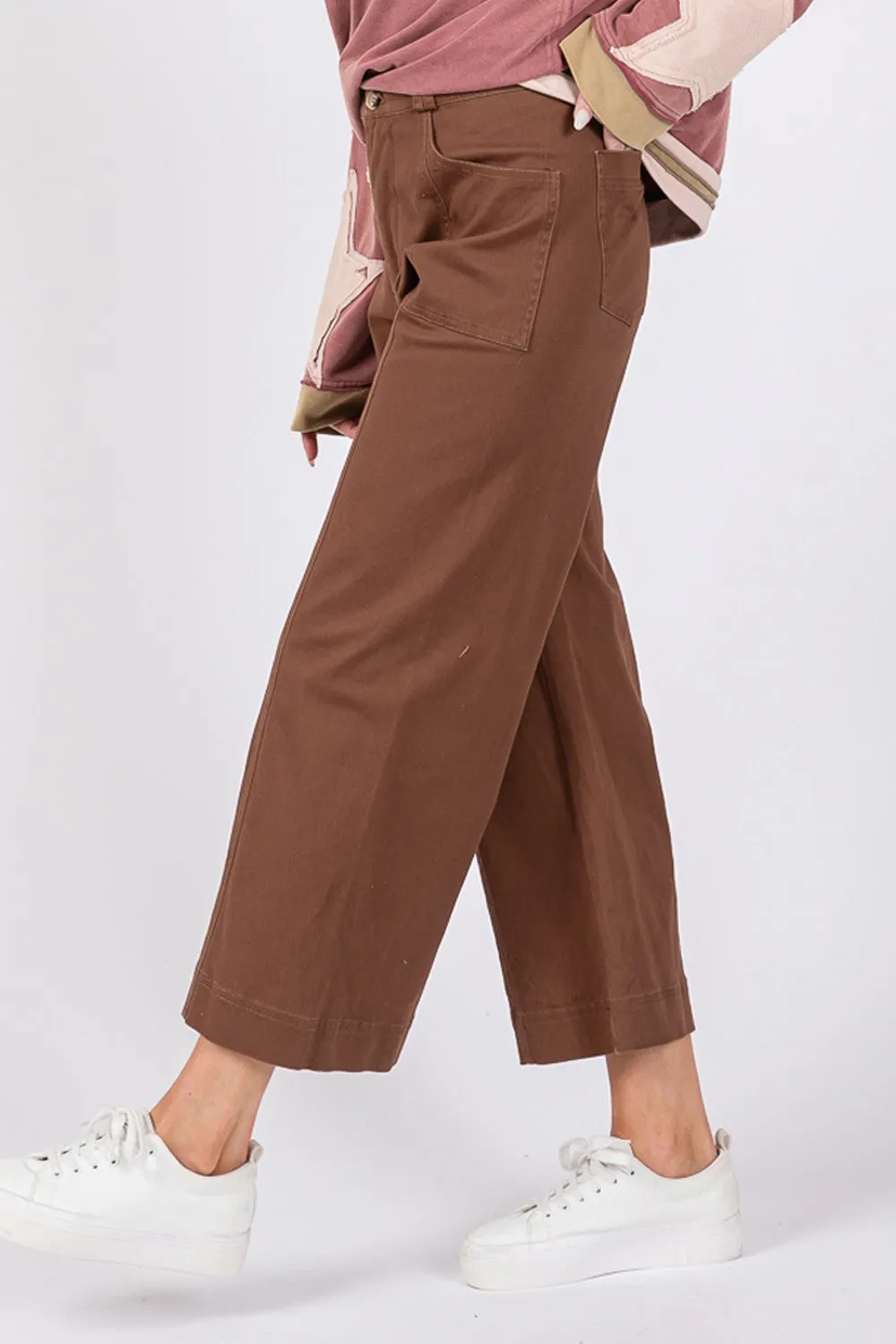 Hazel Blues® |  SAGE   FIG Wide Leg Cropped Pants