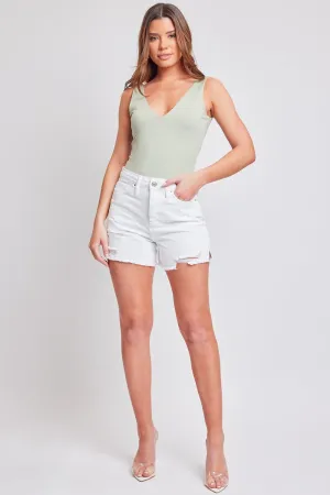 Hazel Blues® |  YMI Jeanswea Distressed Frayed Hem Denim Shorts