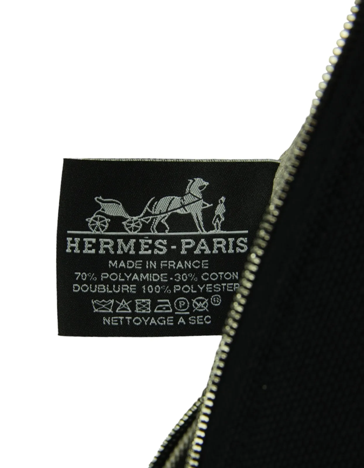 Hermes Navy Canvas Bride-A-Brac Pouch Bag