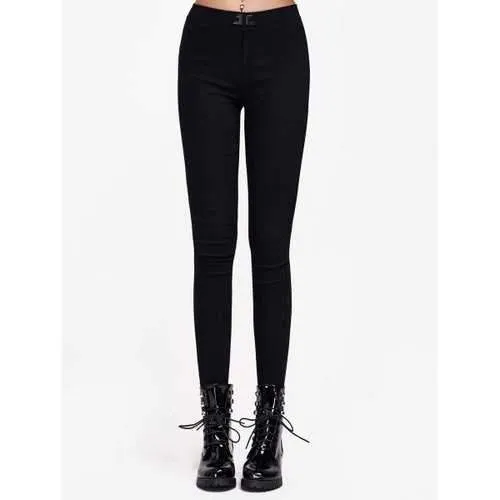 High Waist Stretchy Slimming Pants - Black 2xl