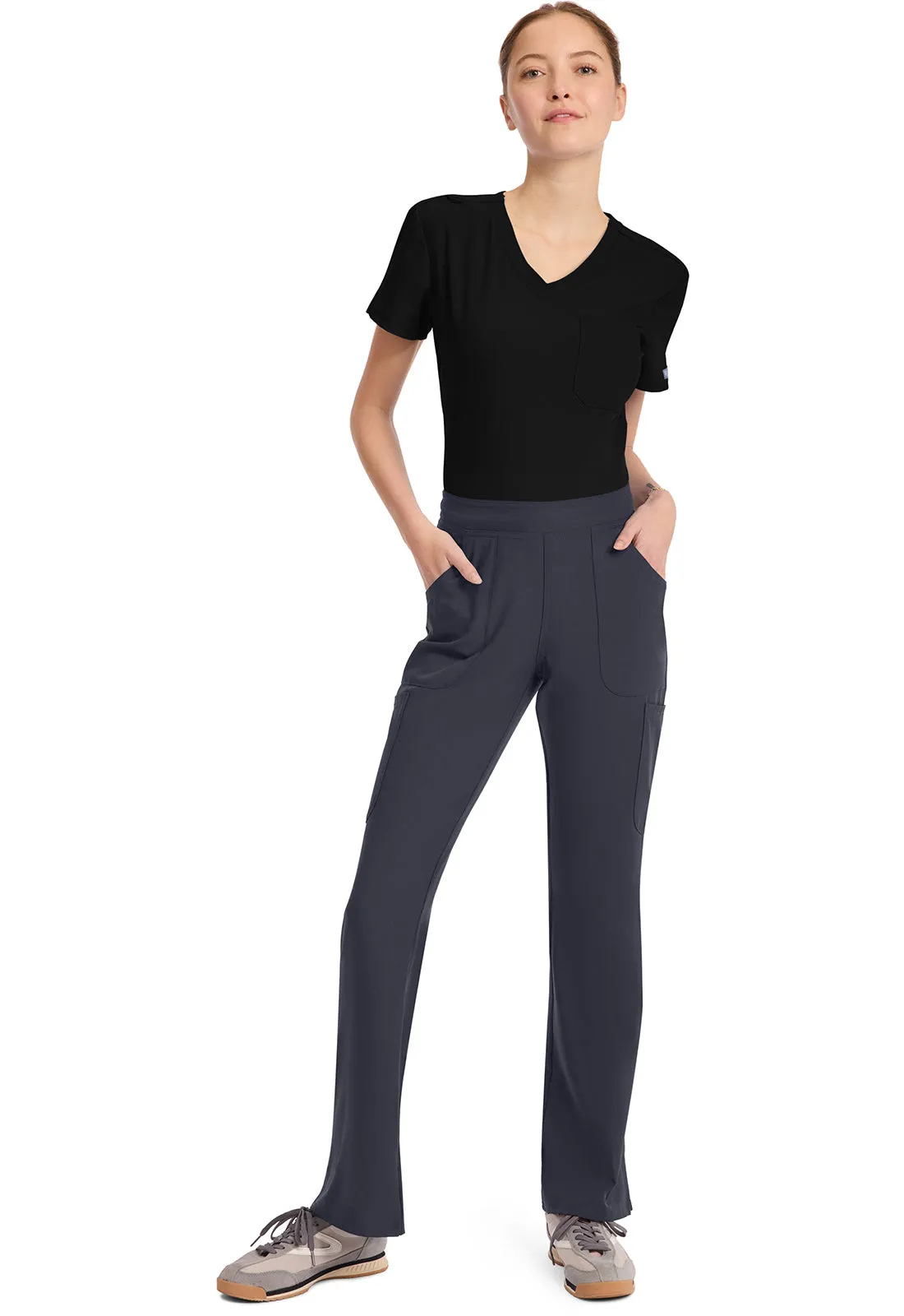 Insight MC010 Women's Mid Rise Flare Leg Pants Pewter