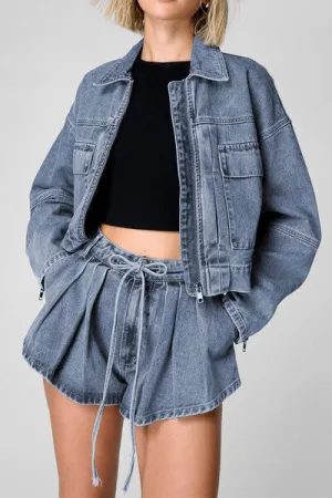 Jacket and Shorts Denim Set