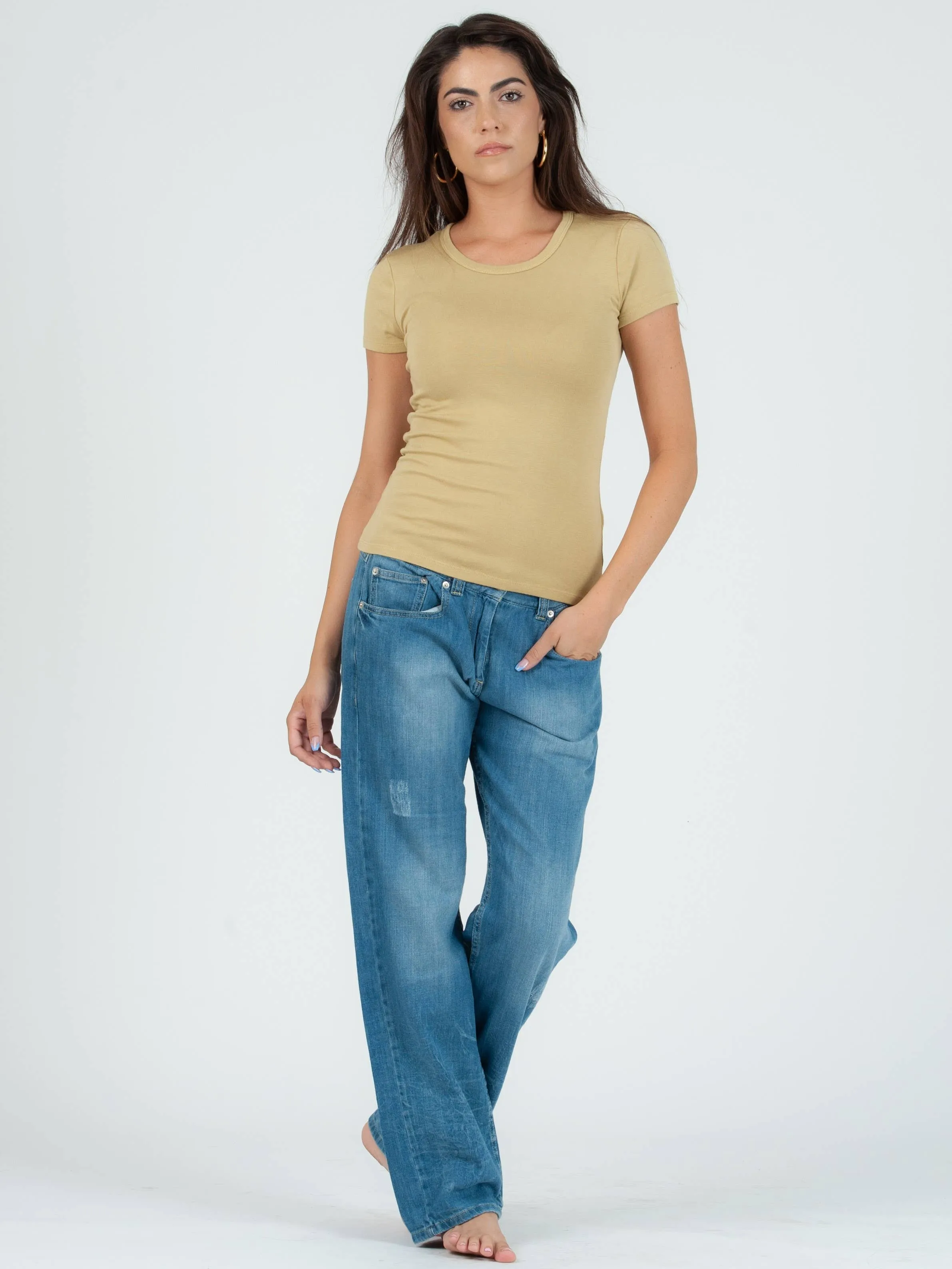JILL CLASSIC ROUND NECK TEE-CITRON