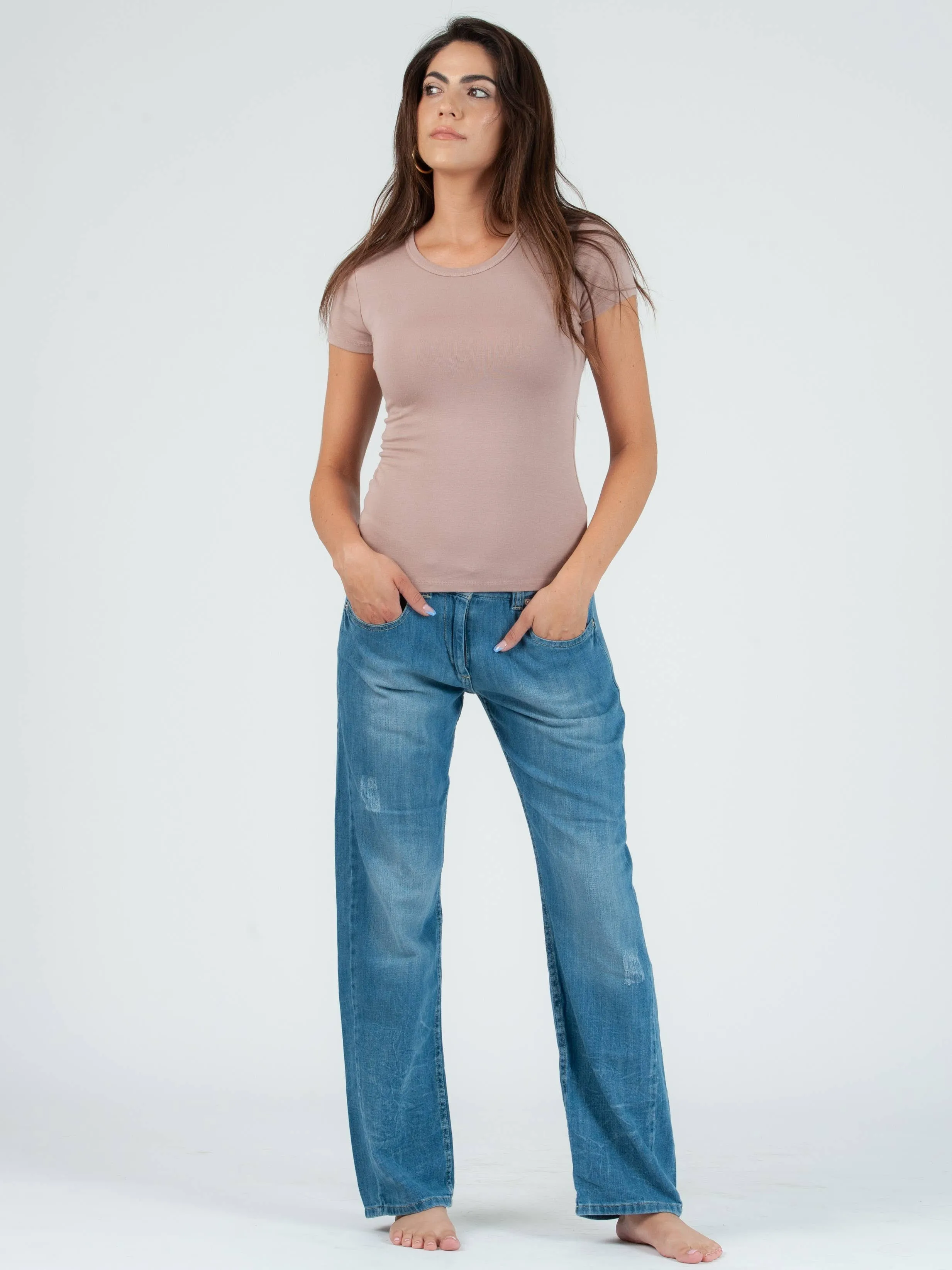 JILL CLASSIC ROUND NECK TEE-ORCHID