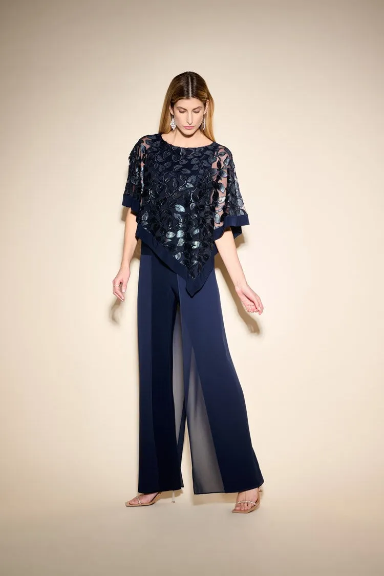 Joseph Ribkoff Chiffon  Overlay Straight Leg Pants
