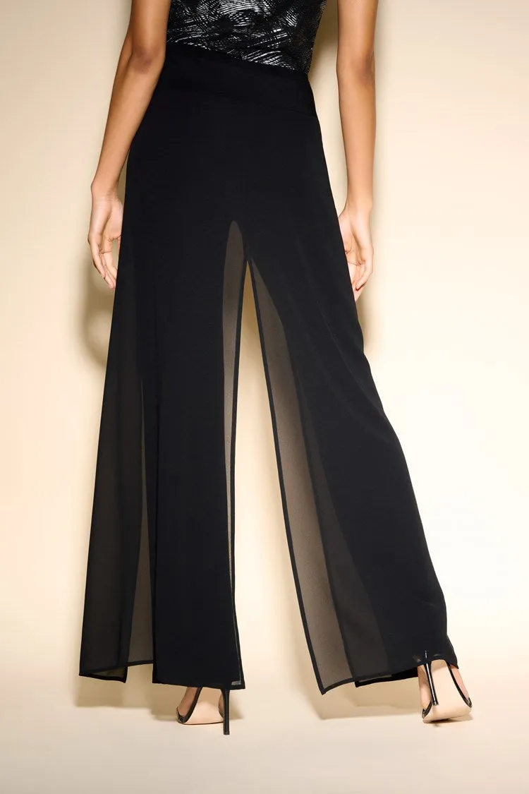 Joseph Ribkoff Chiffon  Overlay Straight Leg Pants