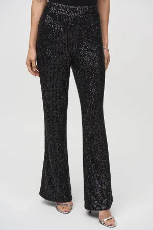 Joseph Rifkoff Sequins Flared Pull-On Pants