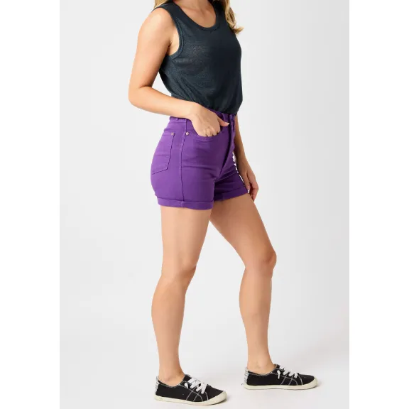 Judy Blue High Waist Tummy Control Garment Dyed Shorts