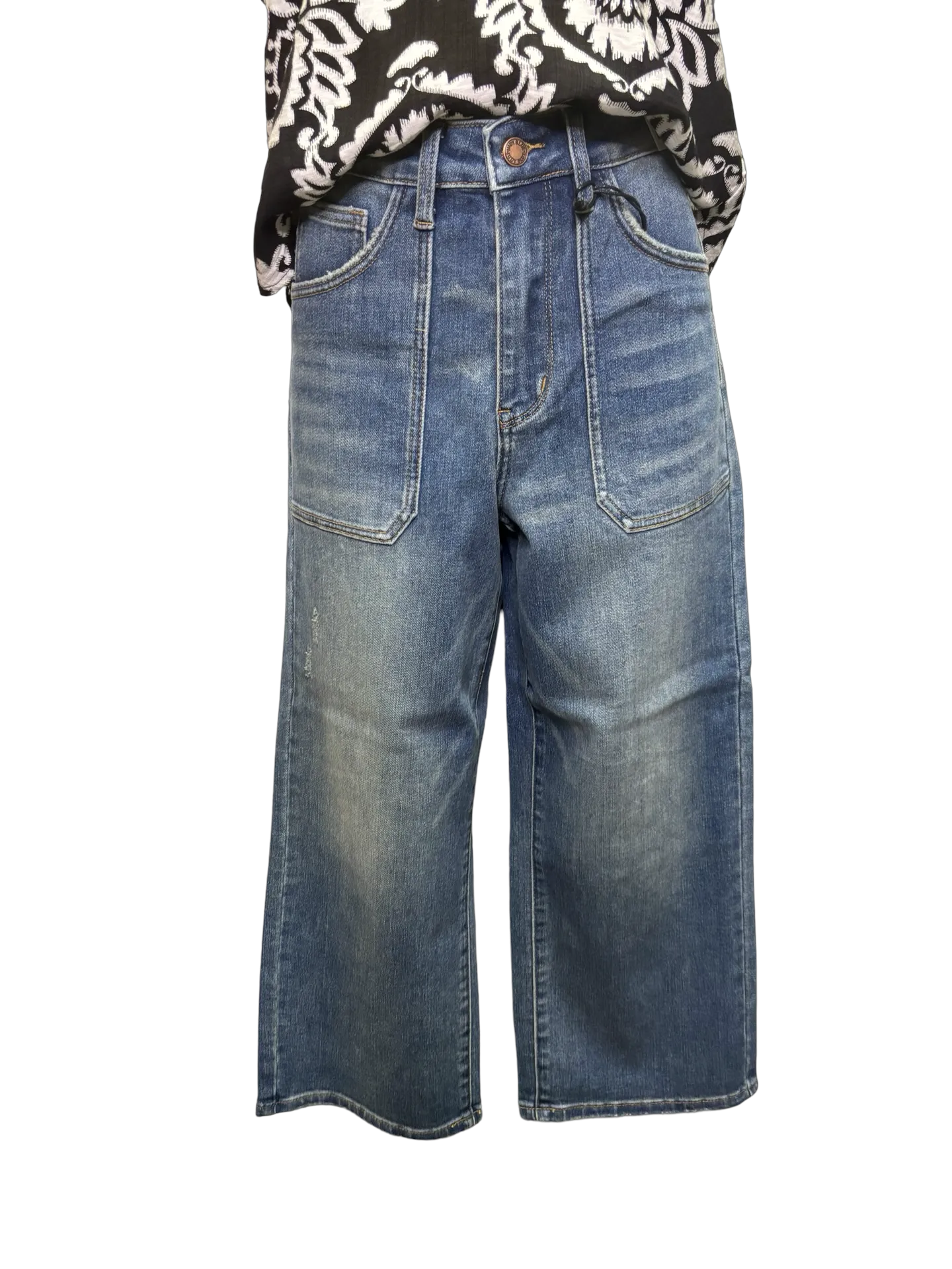 Judy Blue HW Utility Pockets Crop Wide