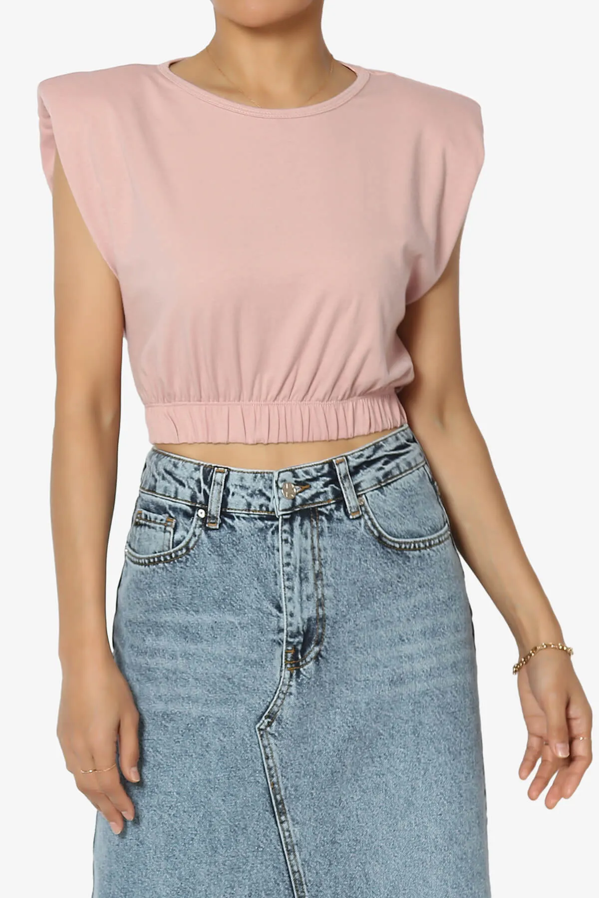 Kali Padded Shoulder Crop Tank Top