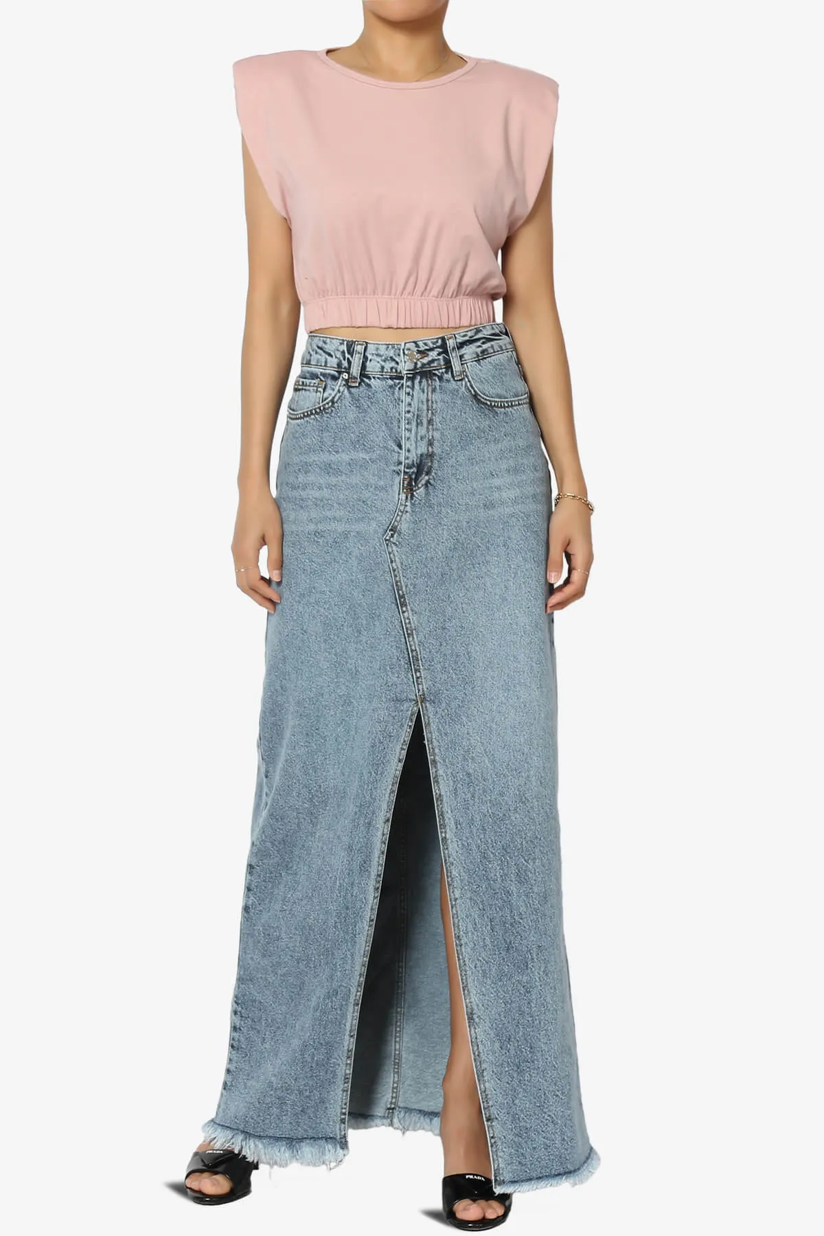 Kali Padded Shoulder Crop Tank Top