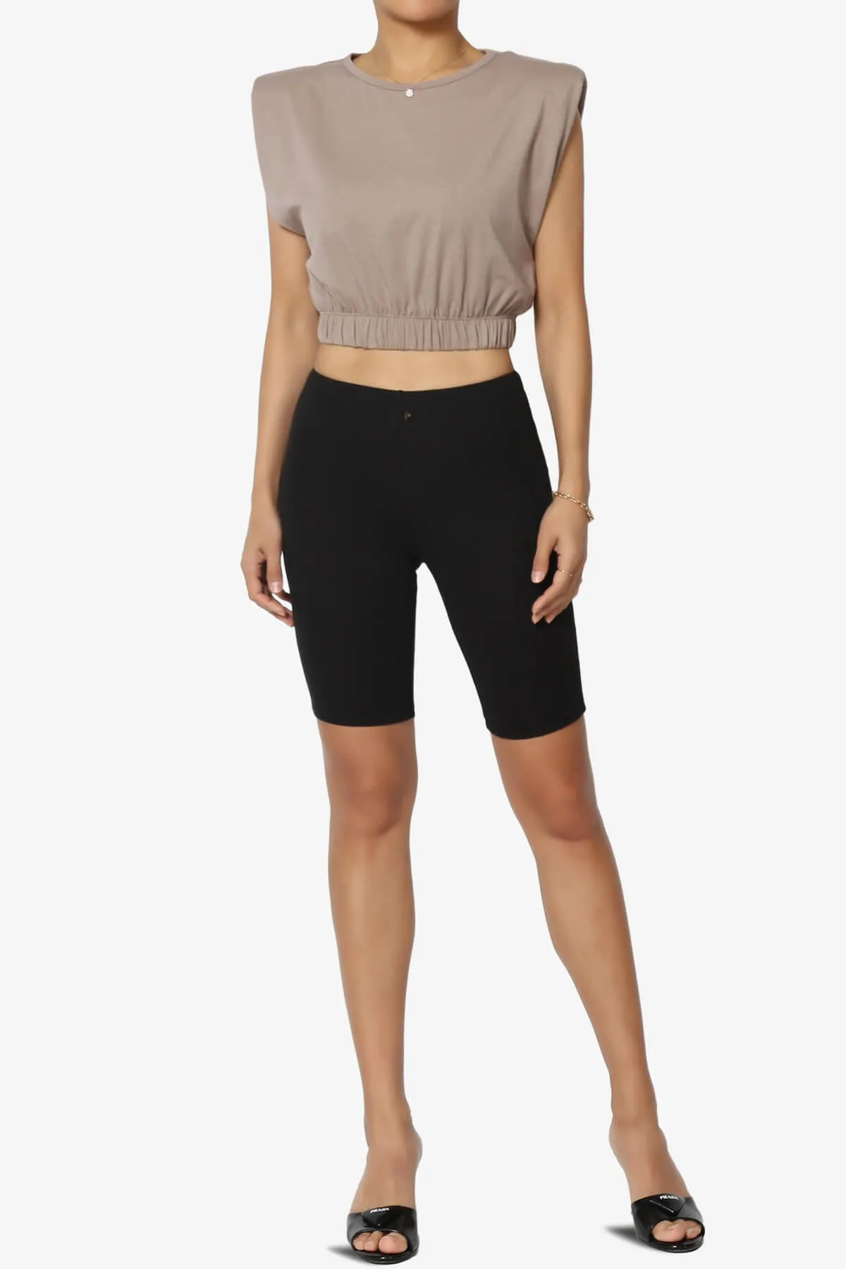 Kali Padded Shoulder Crop Tank Top