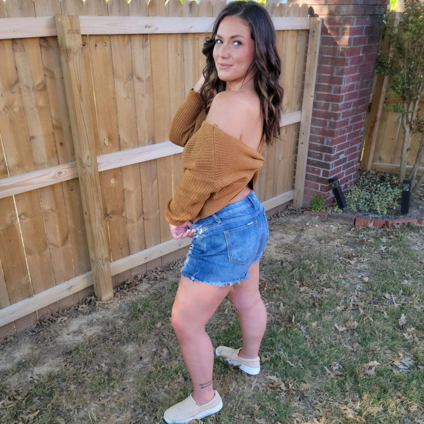 KANCAN KC8377L Mid Rise Light Wash Distressed Denim Shorts