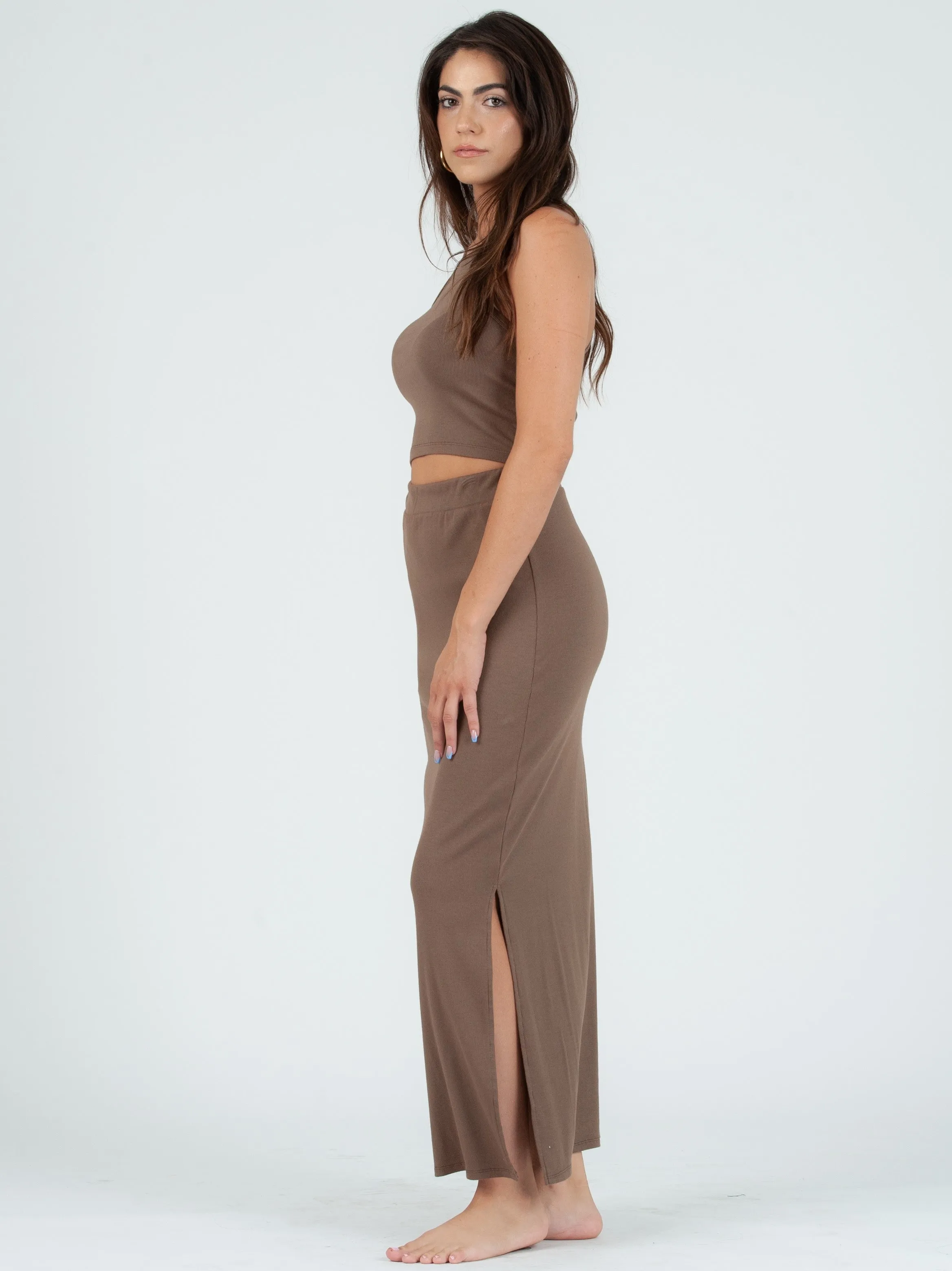KENDALL PENCIL SKIRT-ESPRESSO