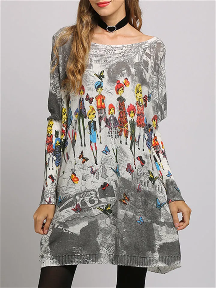 Latest Simple Relaxed Women's Autumn Above Ankle Length Dresses
