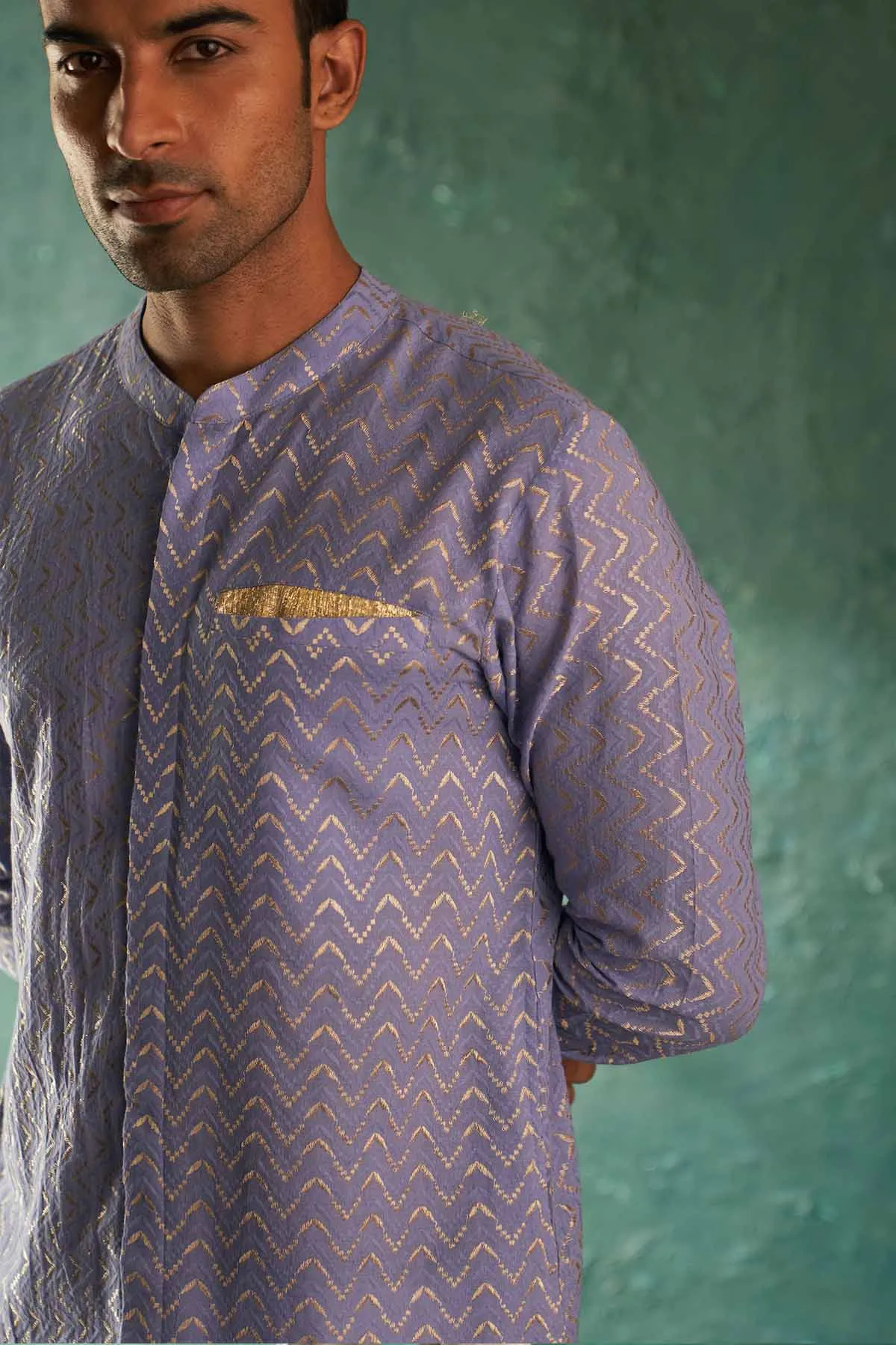 Lavender Gota Detail Kurta Set