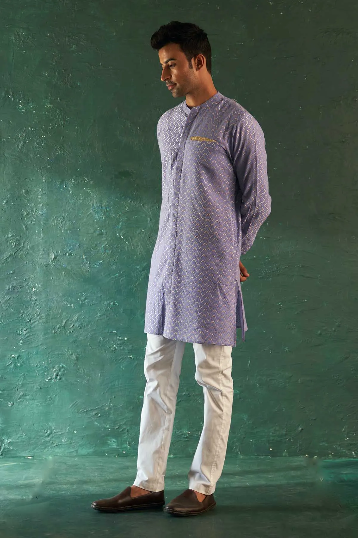 Lavender Gota Detail Kurta Set