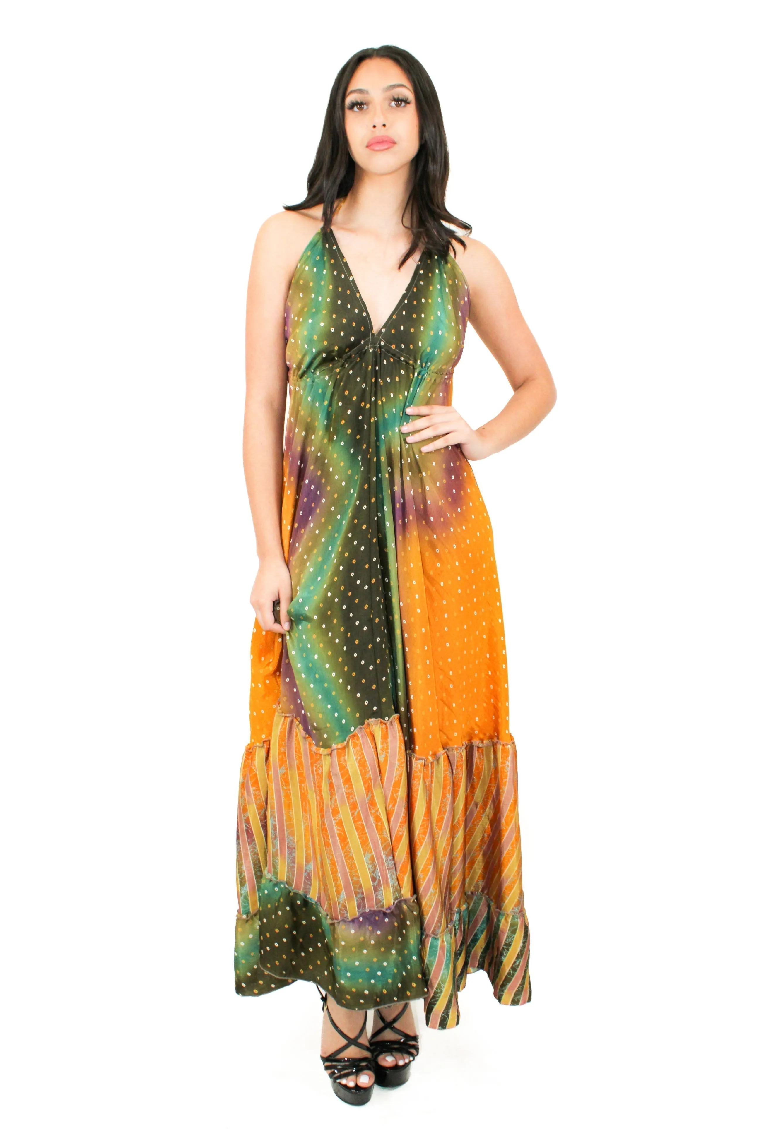 Lazy Daisy Maxi adjustable halter dress in Purple (DK-6320)