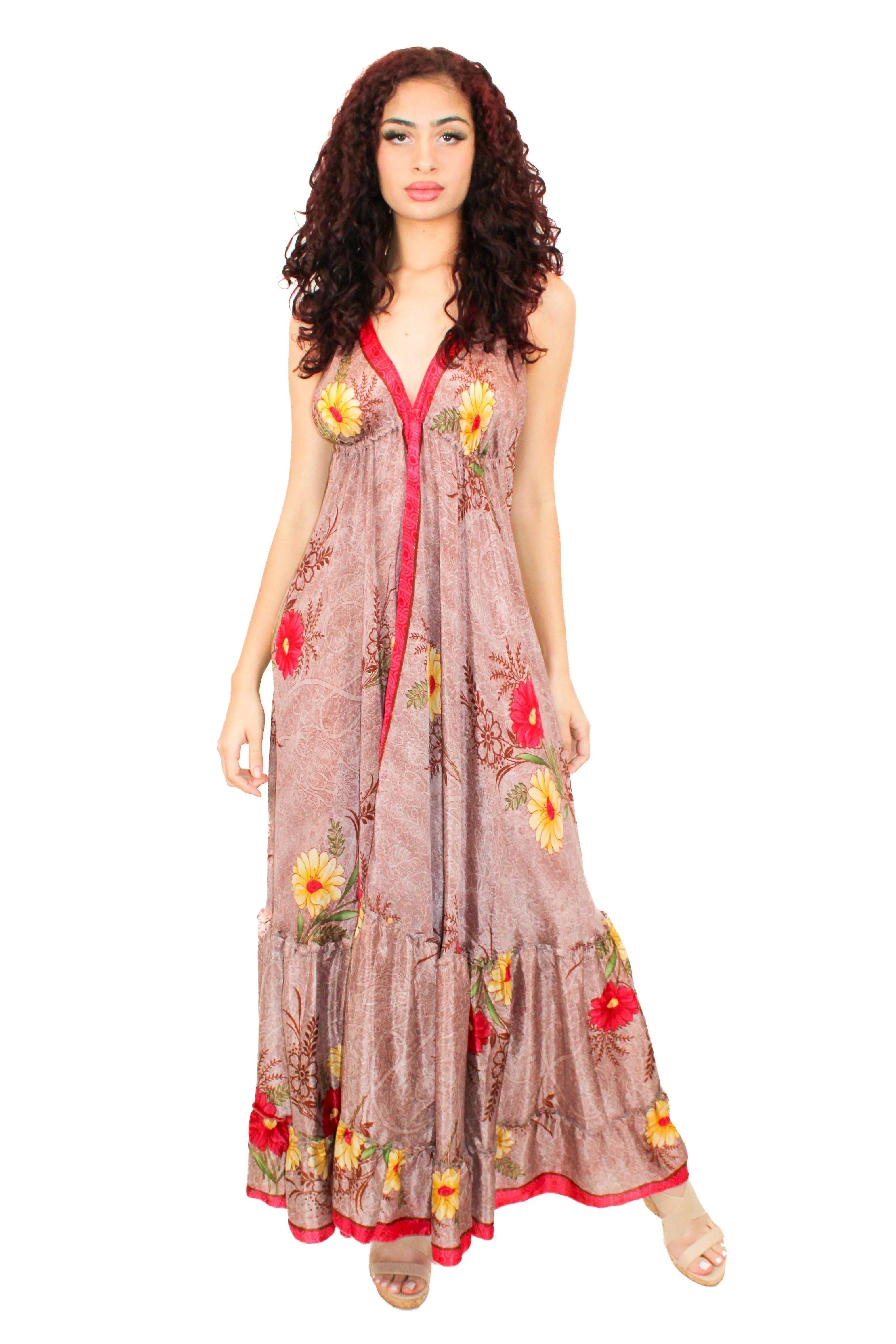 Lazy Daisy Maxi adjustable halter dress in Purple (DK-6320)