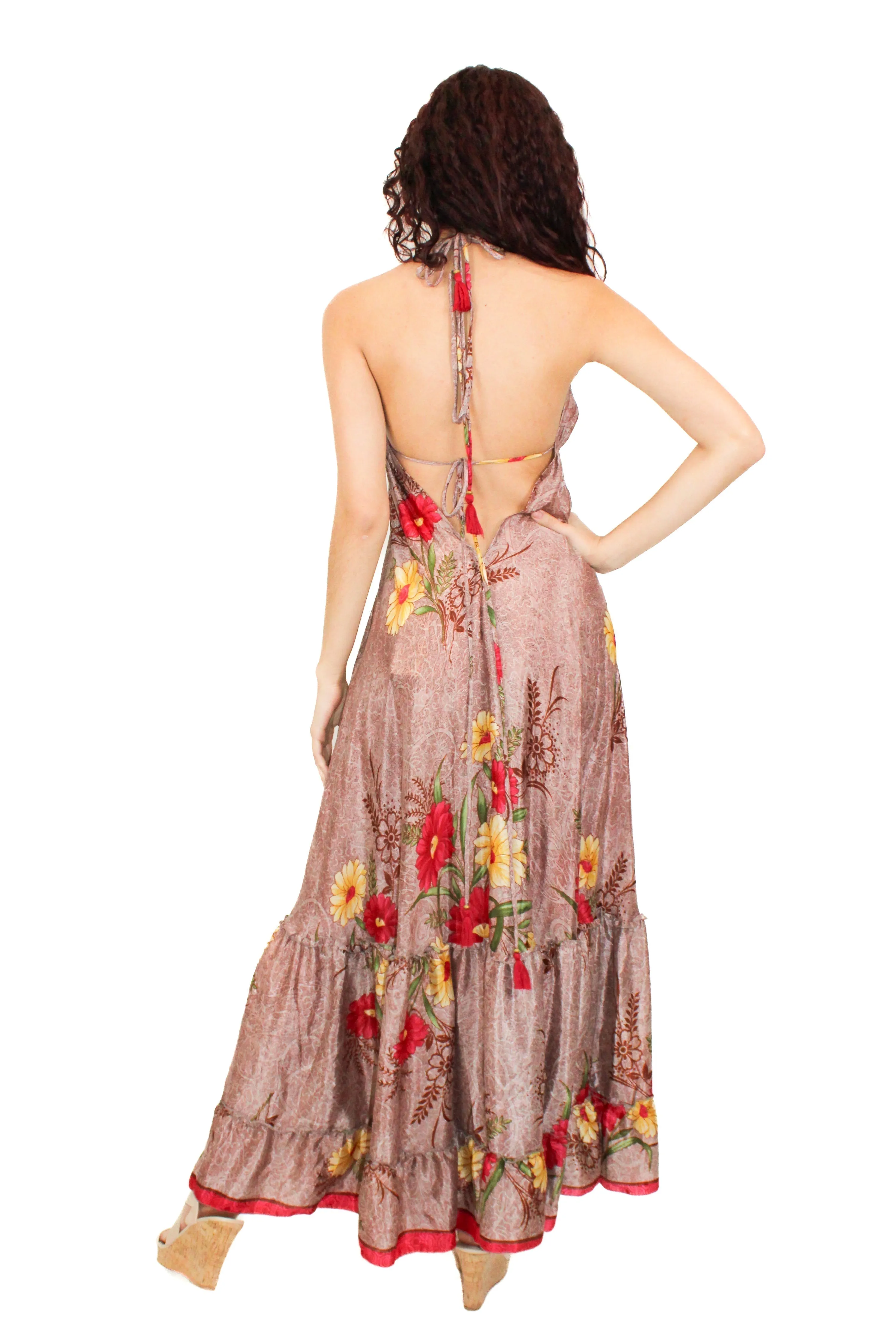 Lazy Daisy Maxi adjustable halter dress in Purple (DK-6320)