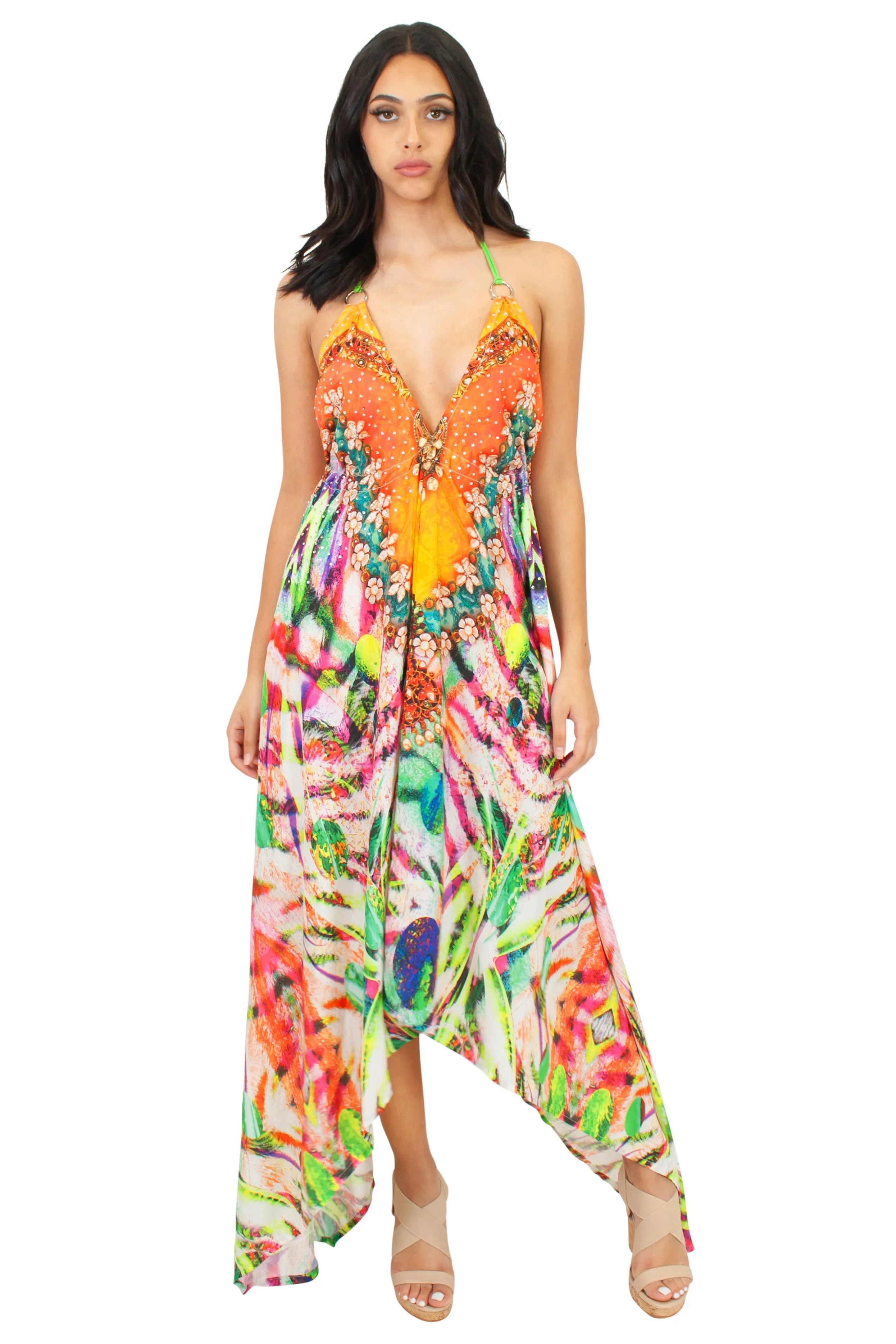 LD-104 Dress in Orange Mix