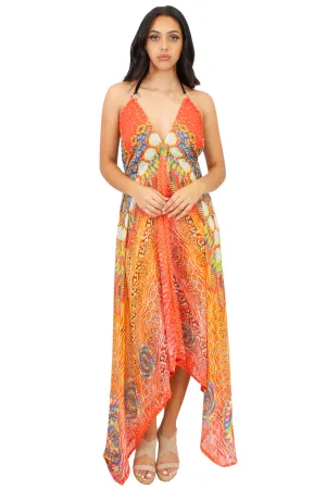 LD-104 Dress in Orange Mix