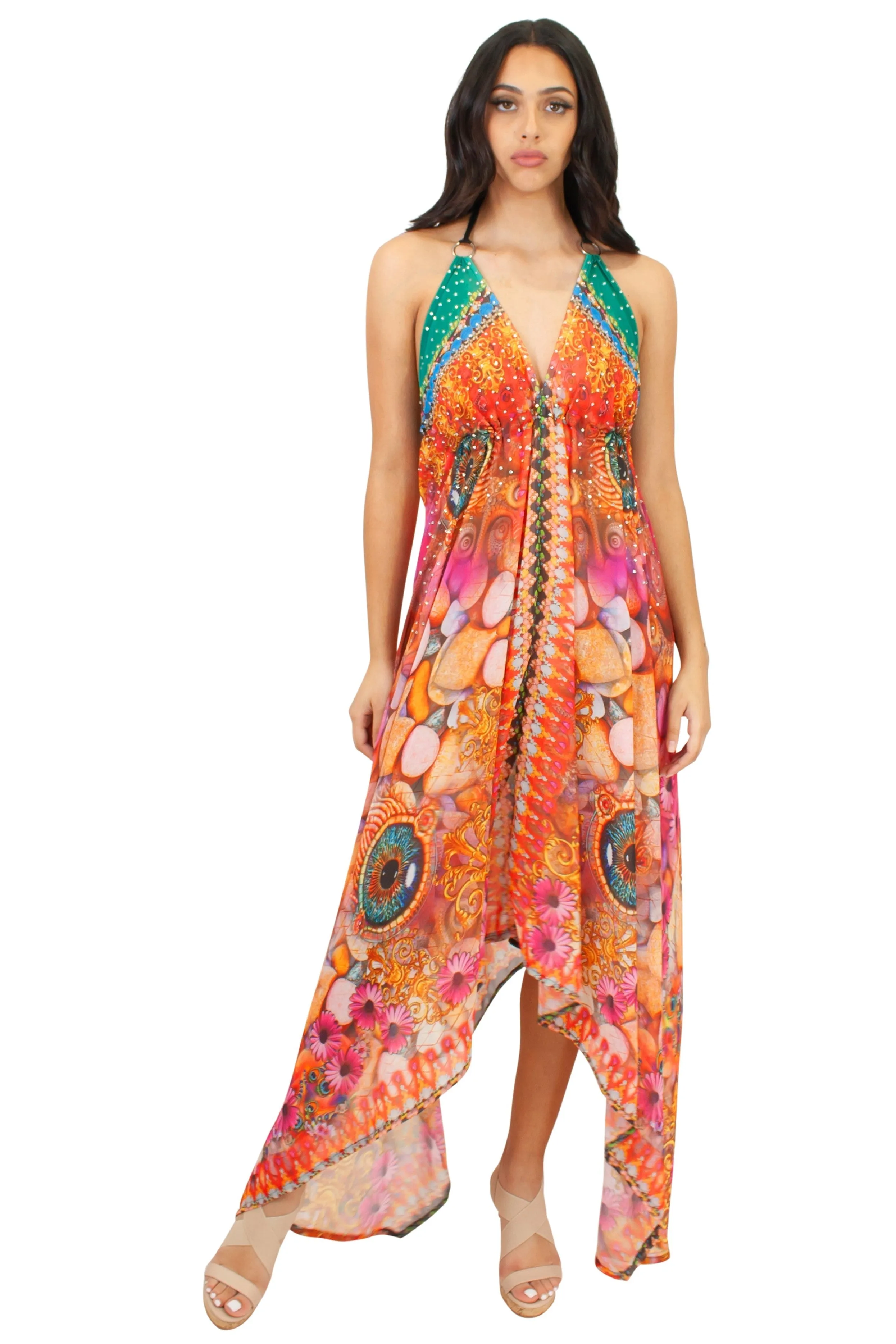 LD-104 Dress in Orange Mix