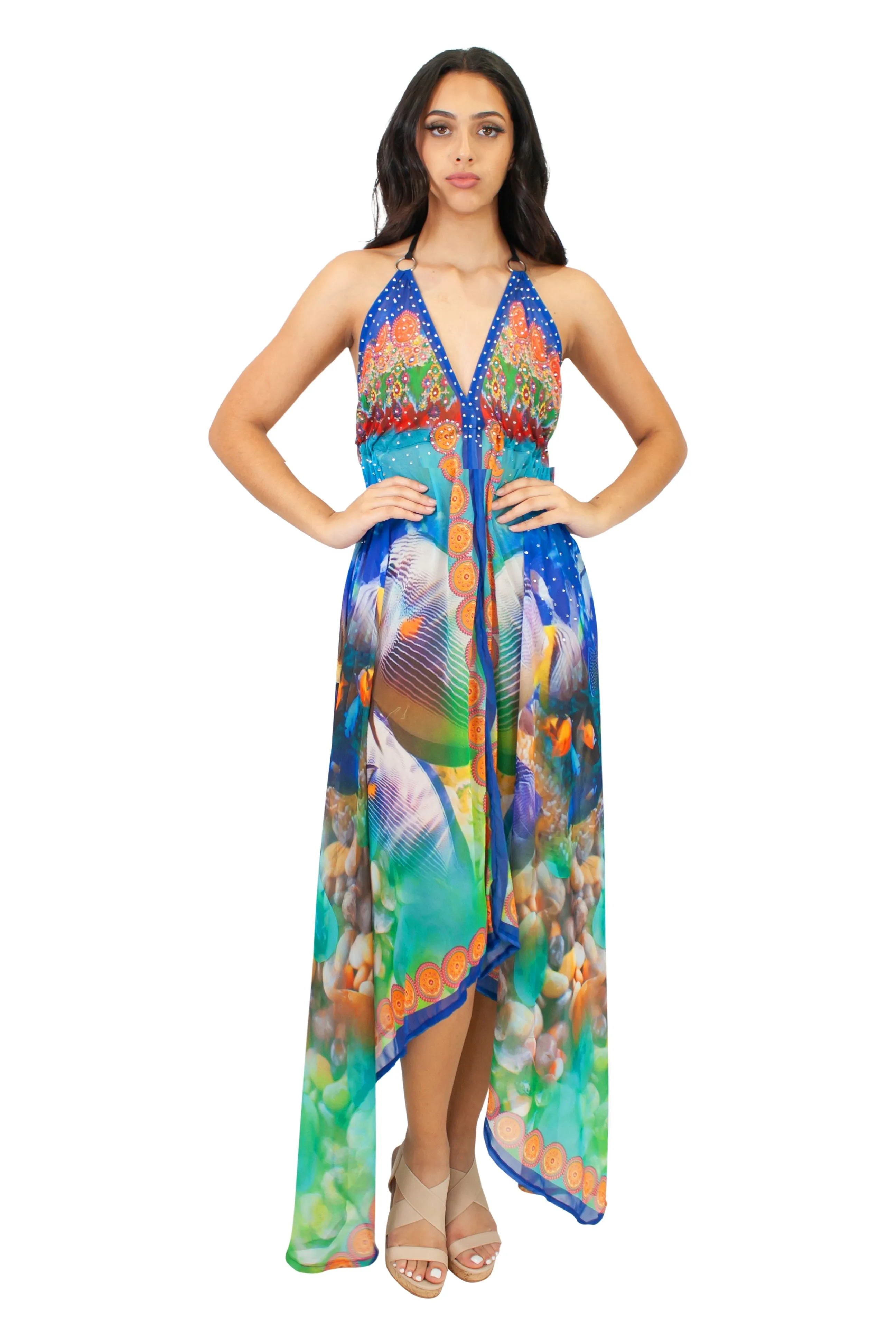 LD-104 Dress in Orange Mix