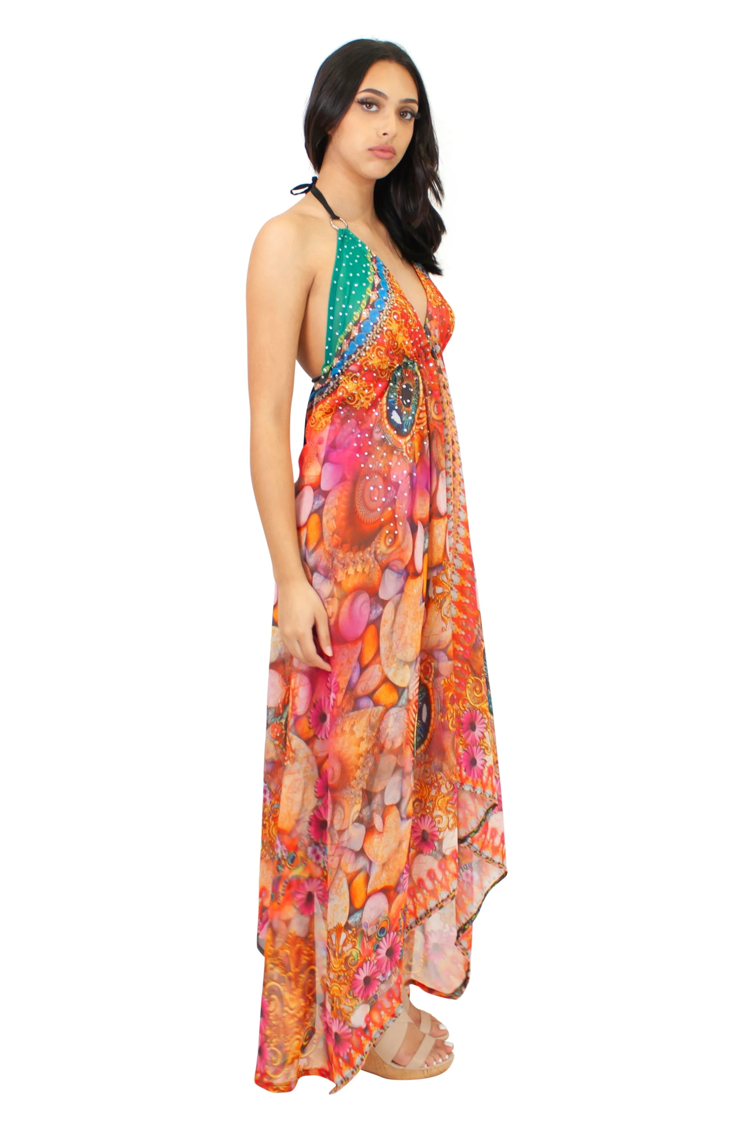 LD-104 Dress in Orange Mix