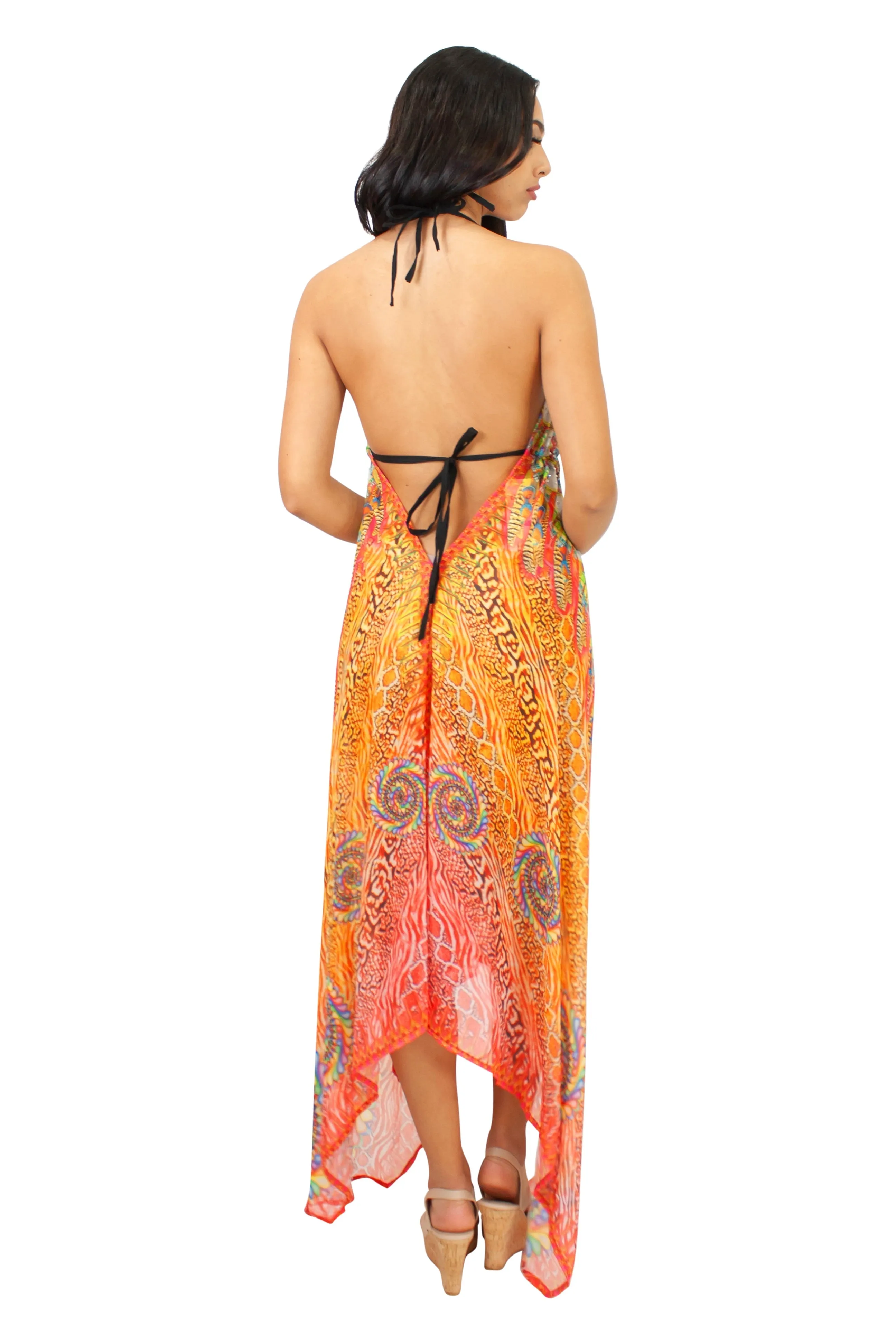 LD-104 Dress in Orange Mix