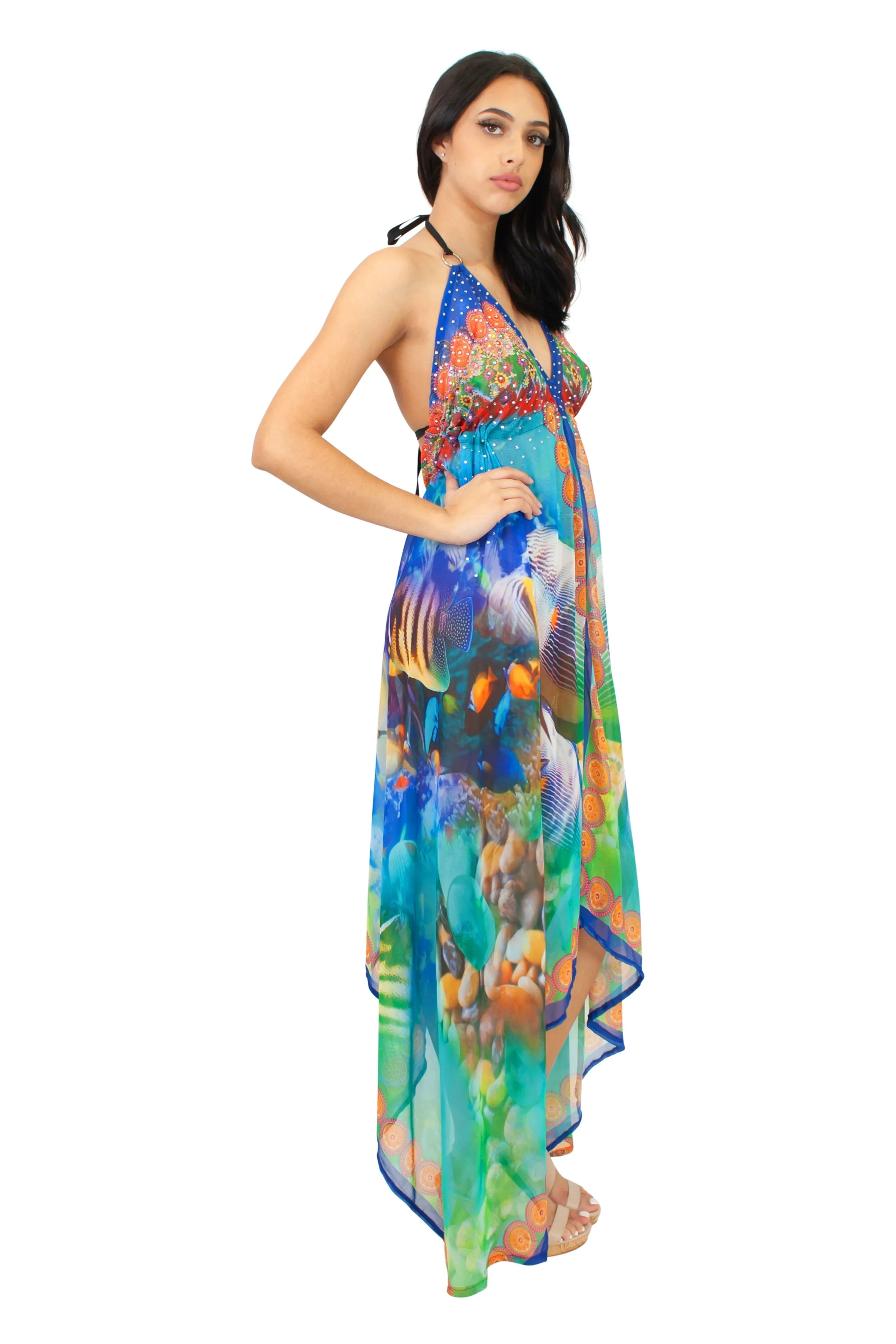 LD-104 Dress in Orange Mix