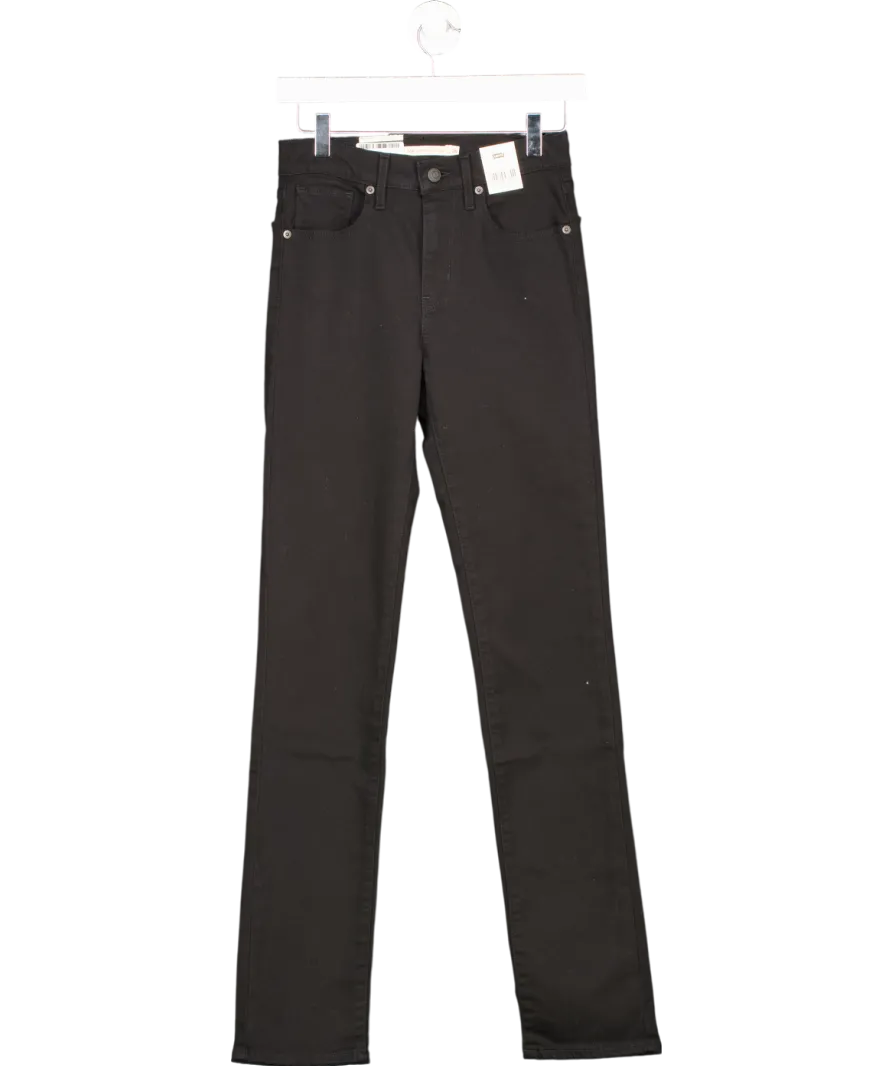 levis Black 724 High Rise Straight Jeans UK 26