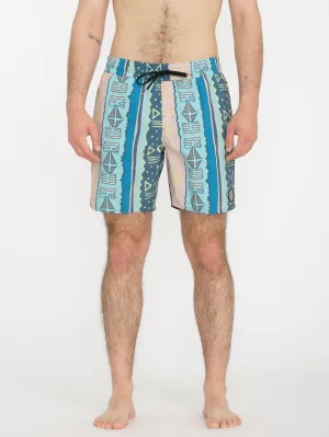 Lido Print Trunk 17" Boardshort - CRETE BLUE