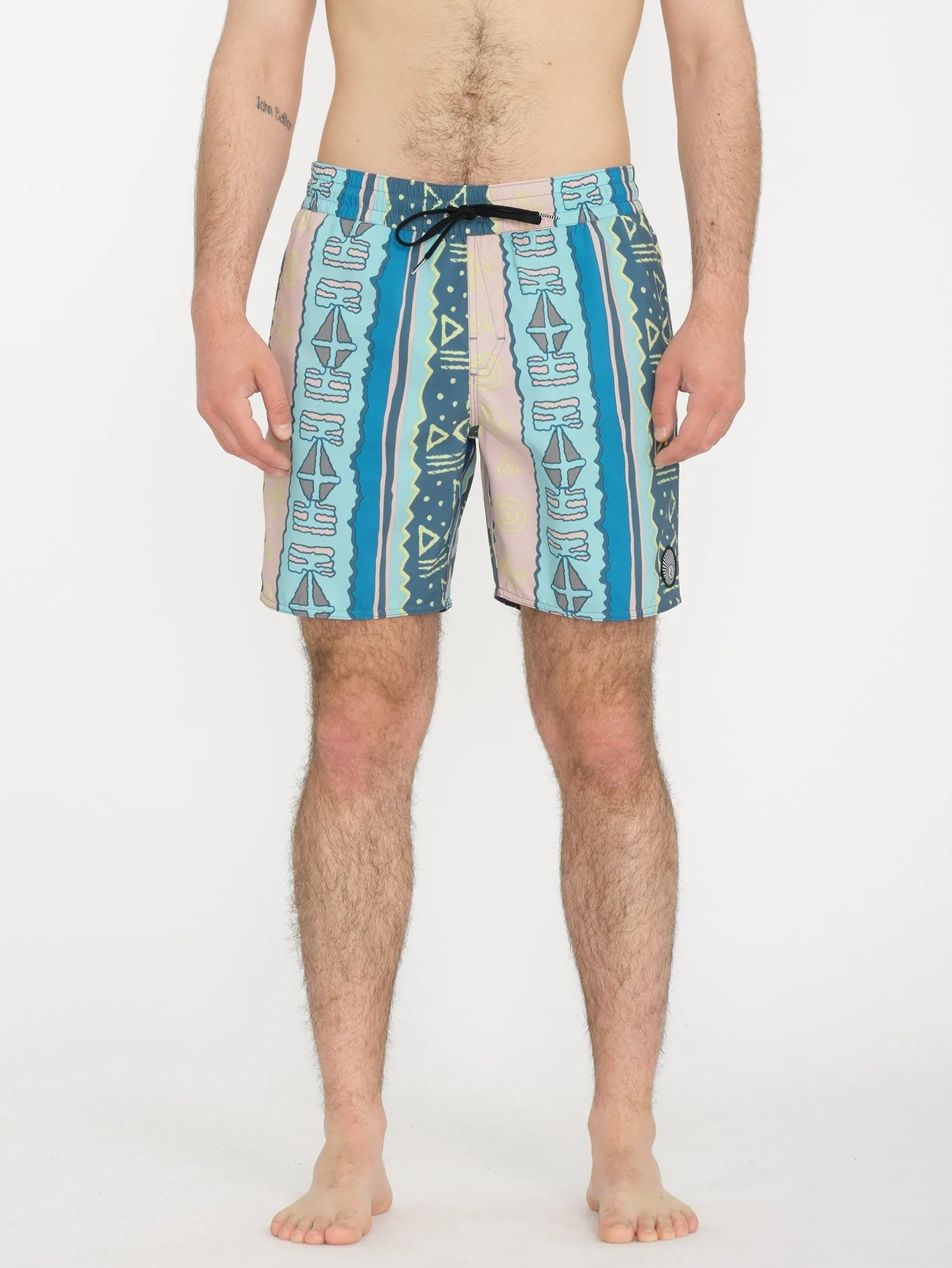 Lido Print Trunk 17" Boardshort - CRETE BLUE