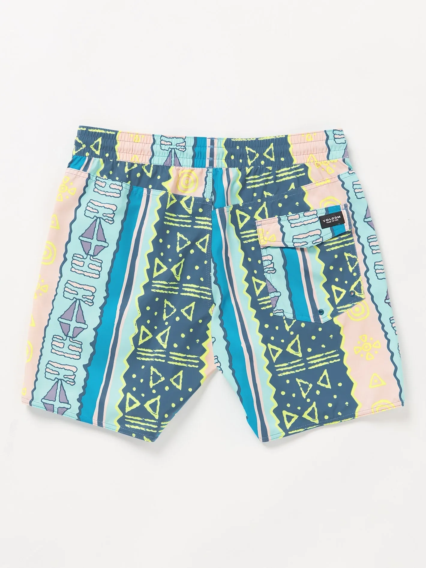 Lido Print Trunk 17" Boardshort - CRETE BLUE