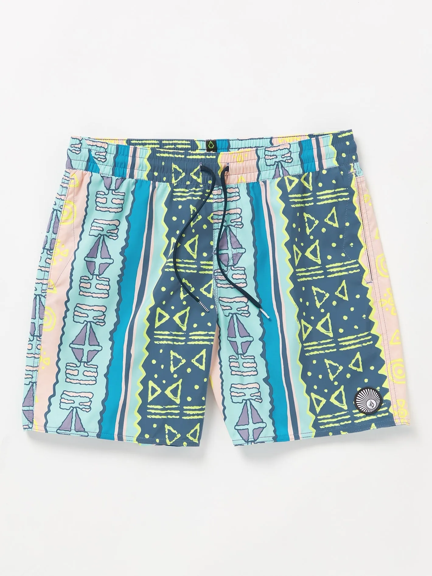 Lido Print Trunk 17" Boardshort - CRETE BLUE
