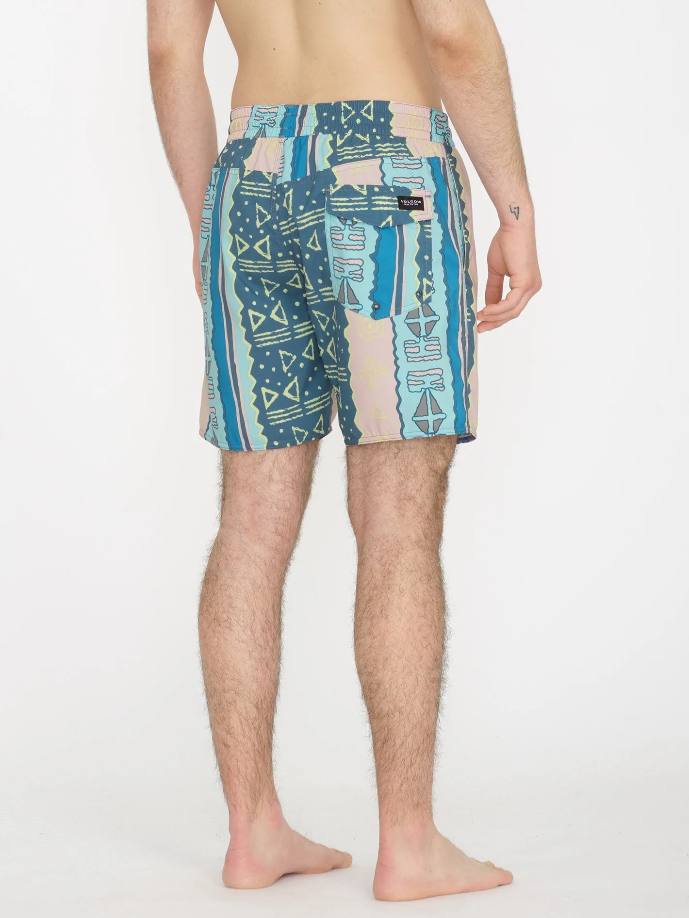 Lido Print Trunk 17" Boardshort - CRETE BLUE