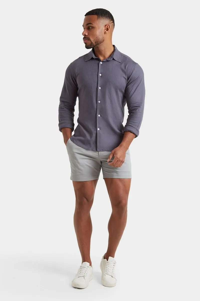 Linen Blend Shirt in Denim