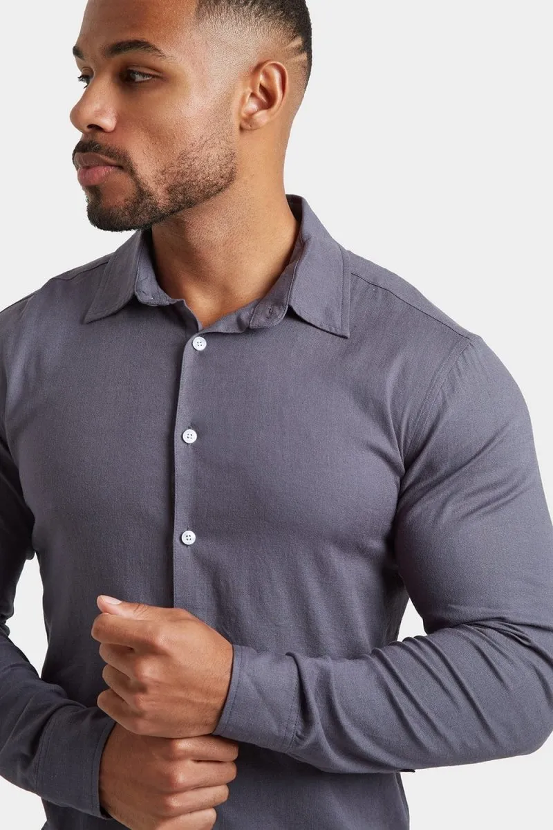 Linen Blend Shirt in Denim