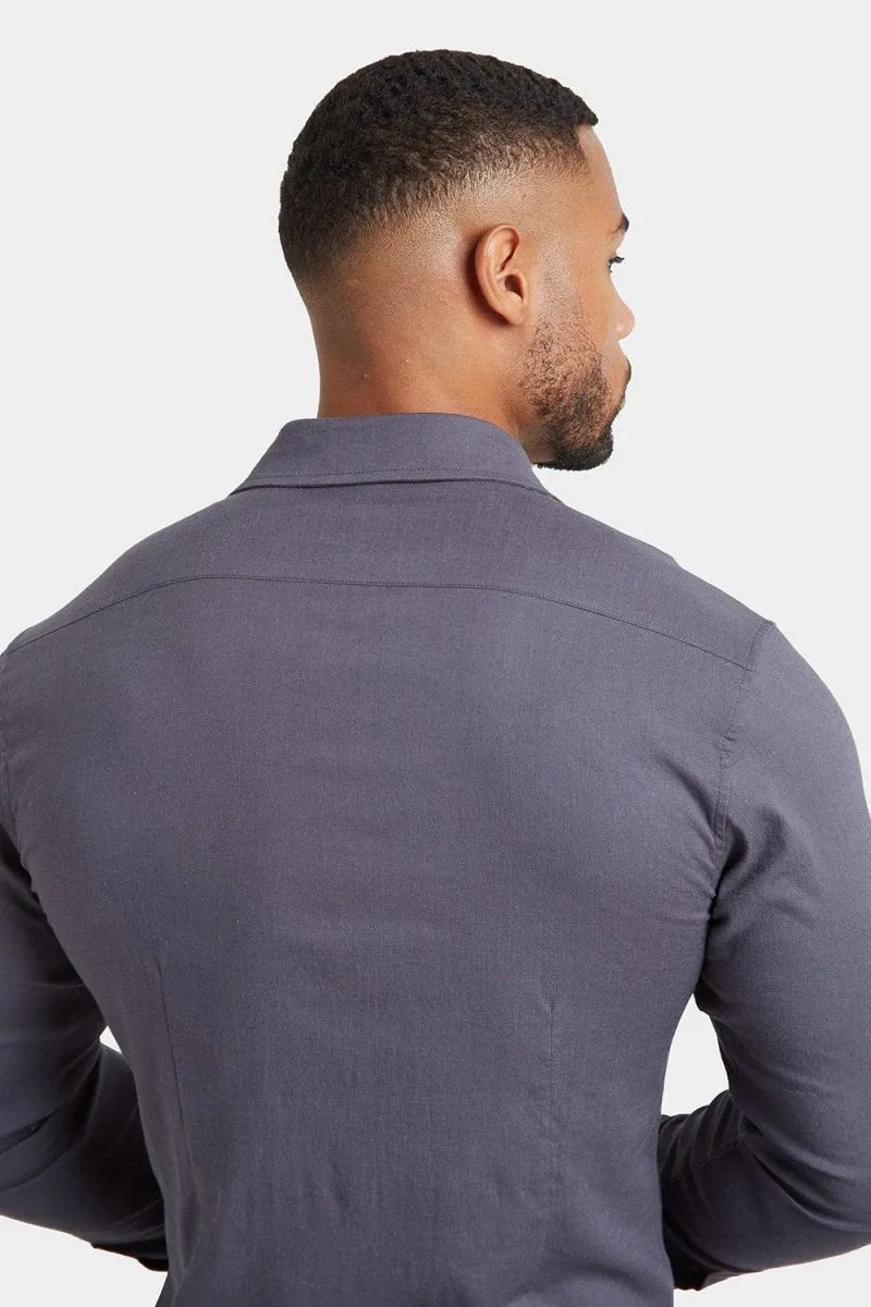 Linen Blend Shirt in Denim