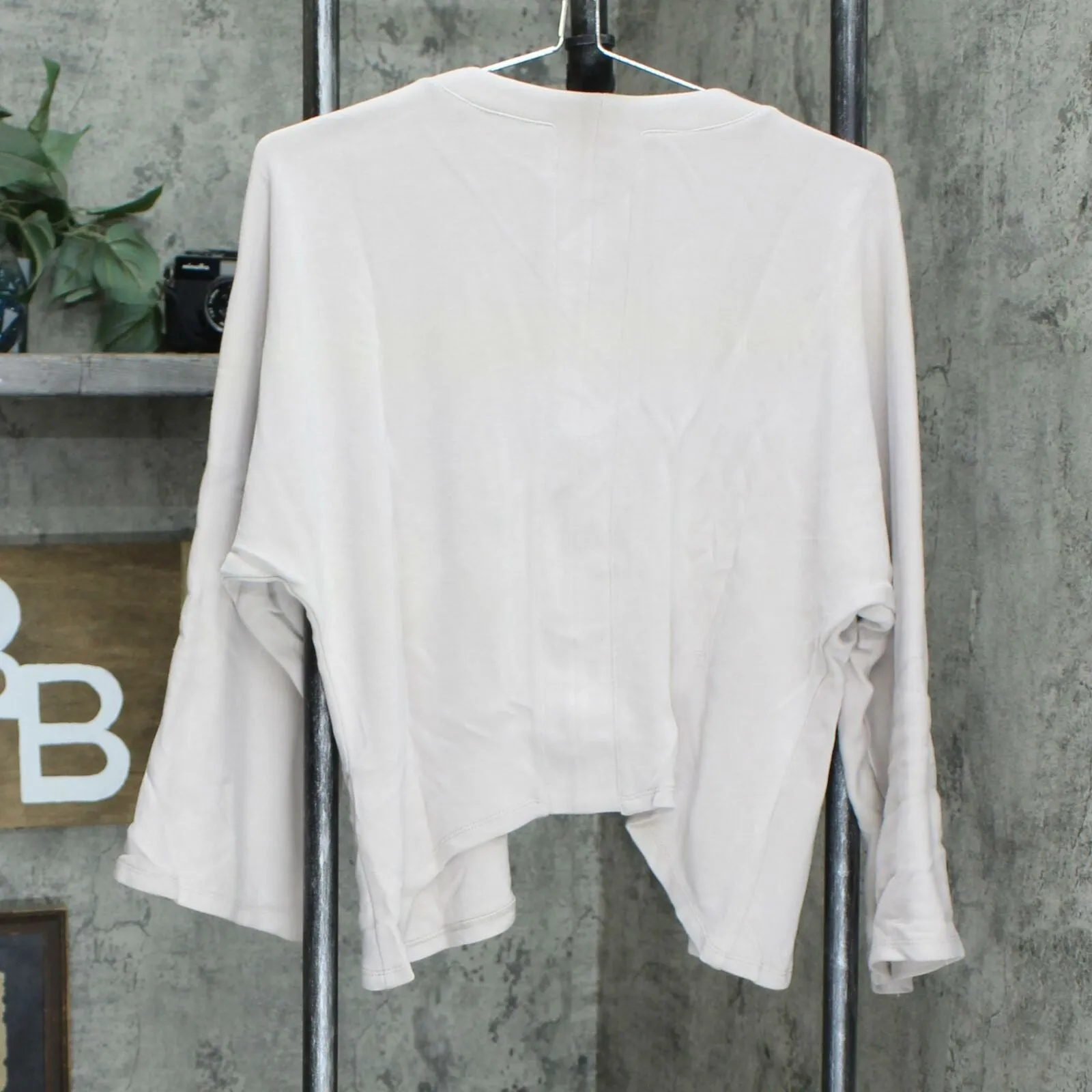 LOGO by Lori Goldstein Double Knit Shrug Cardigan With Dolman Sleeves